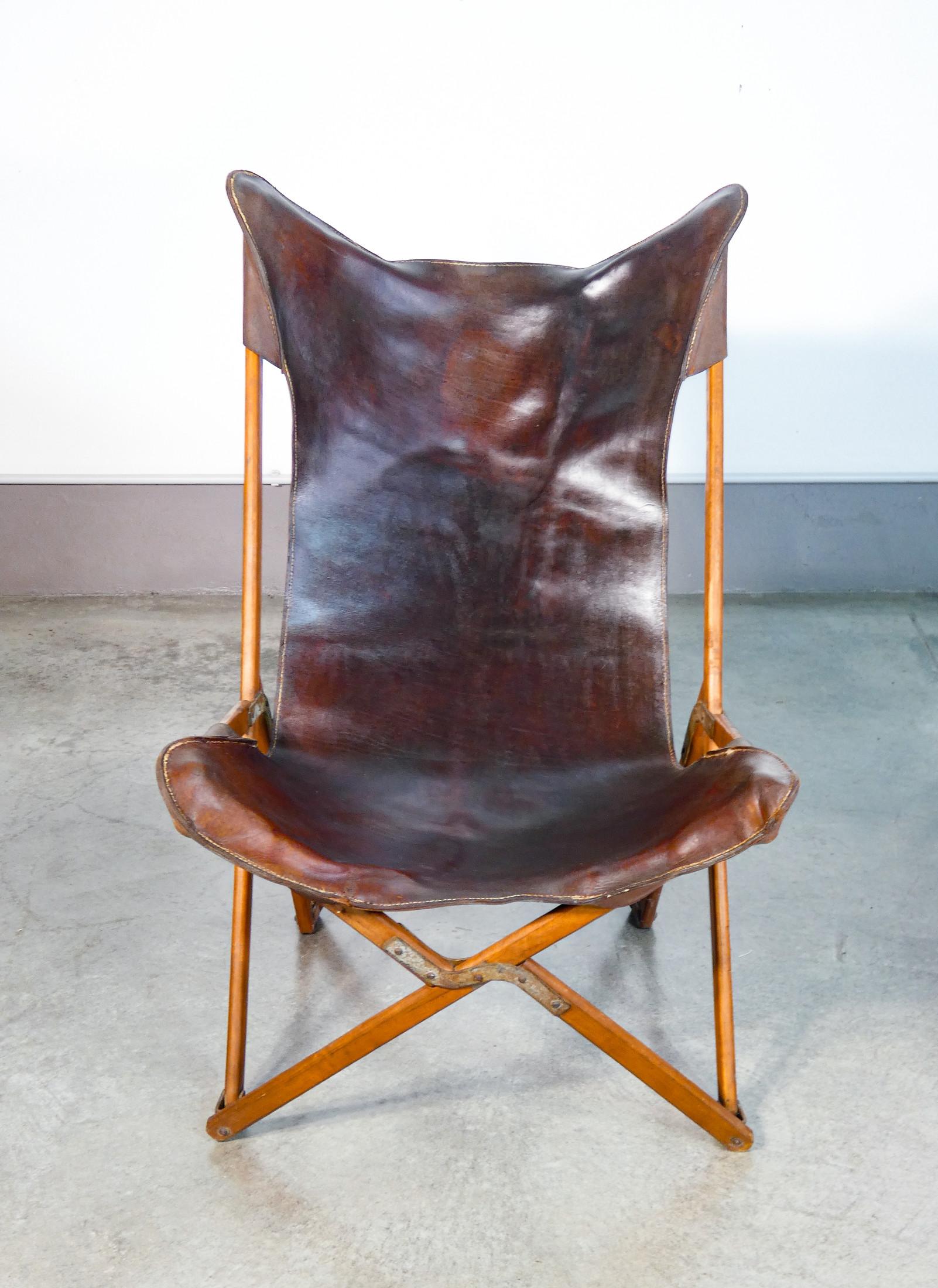 Italian Tripolina folding armchair, design Vittoriano VIGANÒ. Italy, 30s For Sale