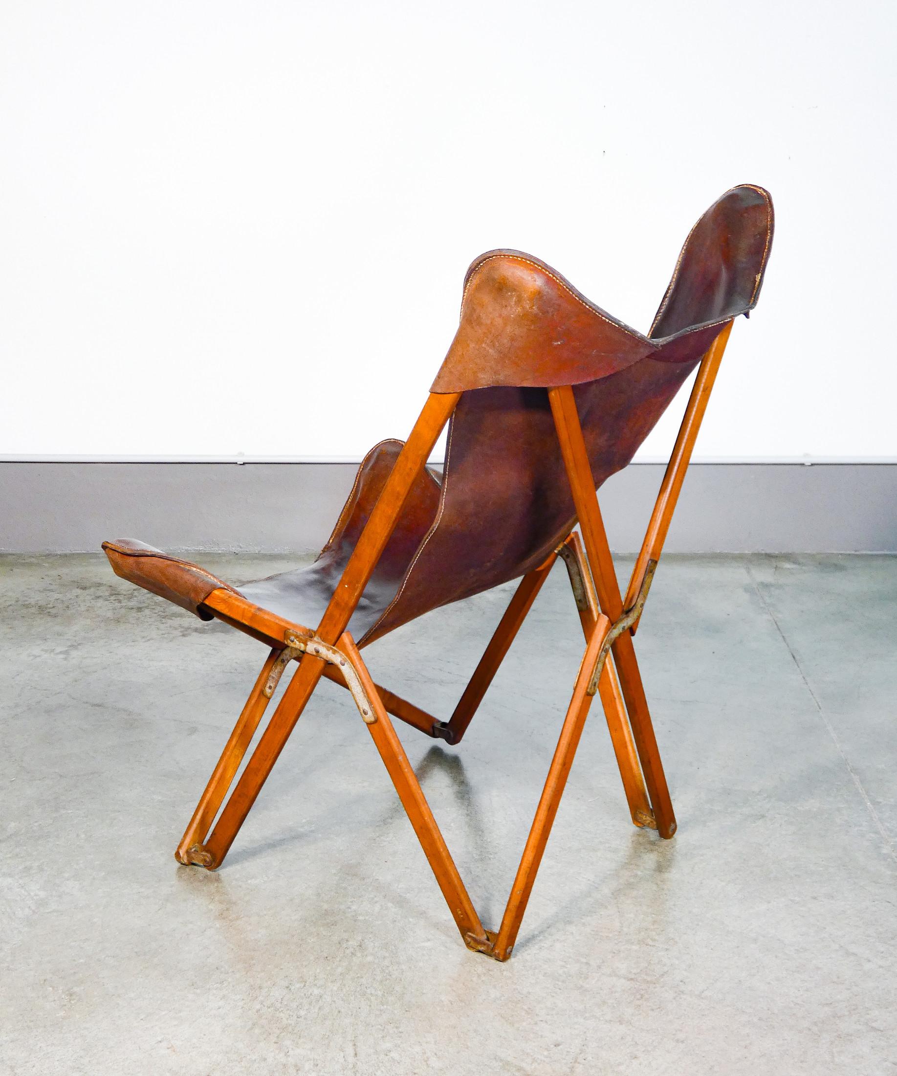 Tripolina folding armchair, design Vittoriano VIGANÒ. Italy, 30s For Sale 1