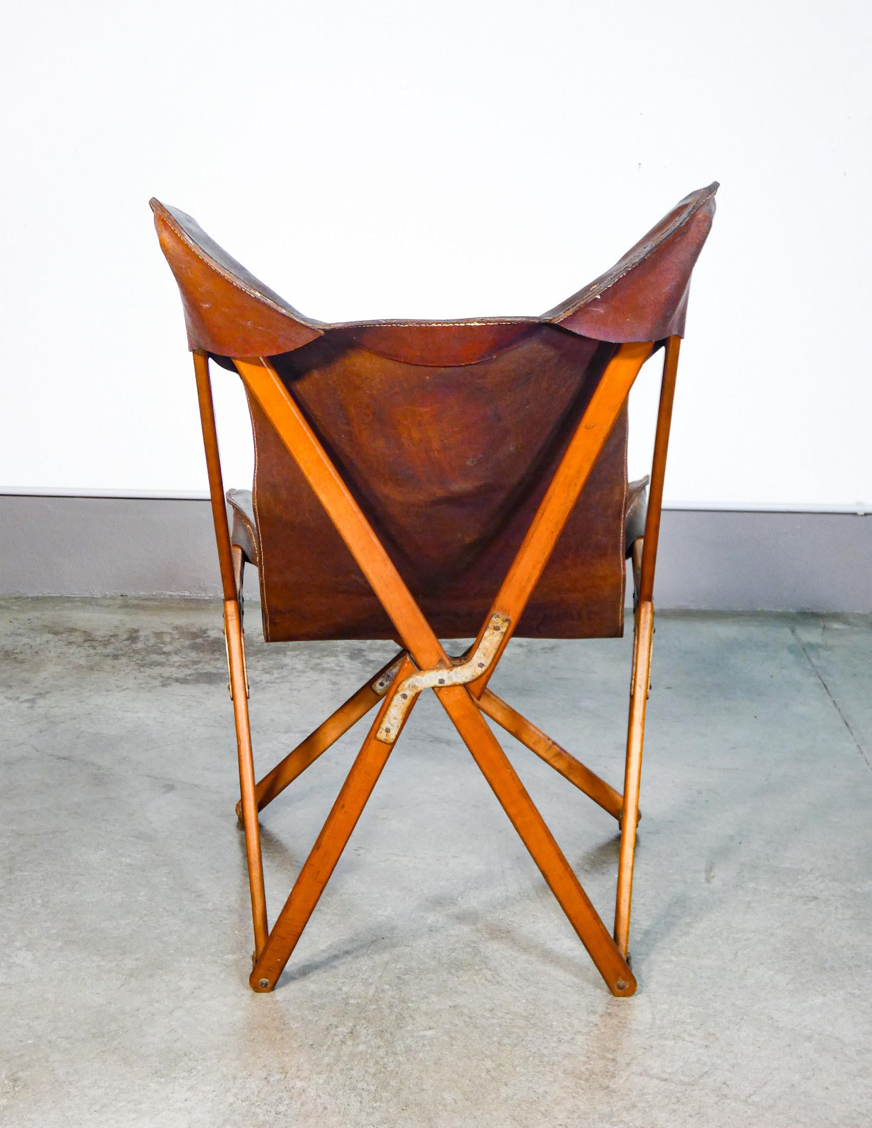 Tripolina folding armchair, design Vittoriano VIGANÒ. Italy, 30s For Sale 2