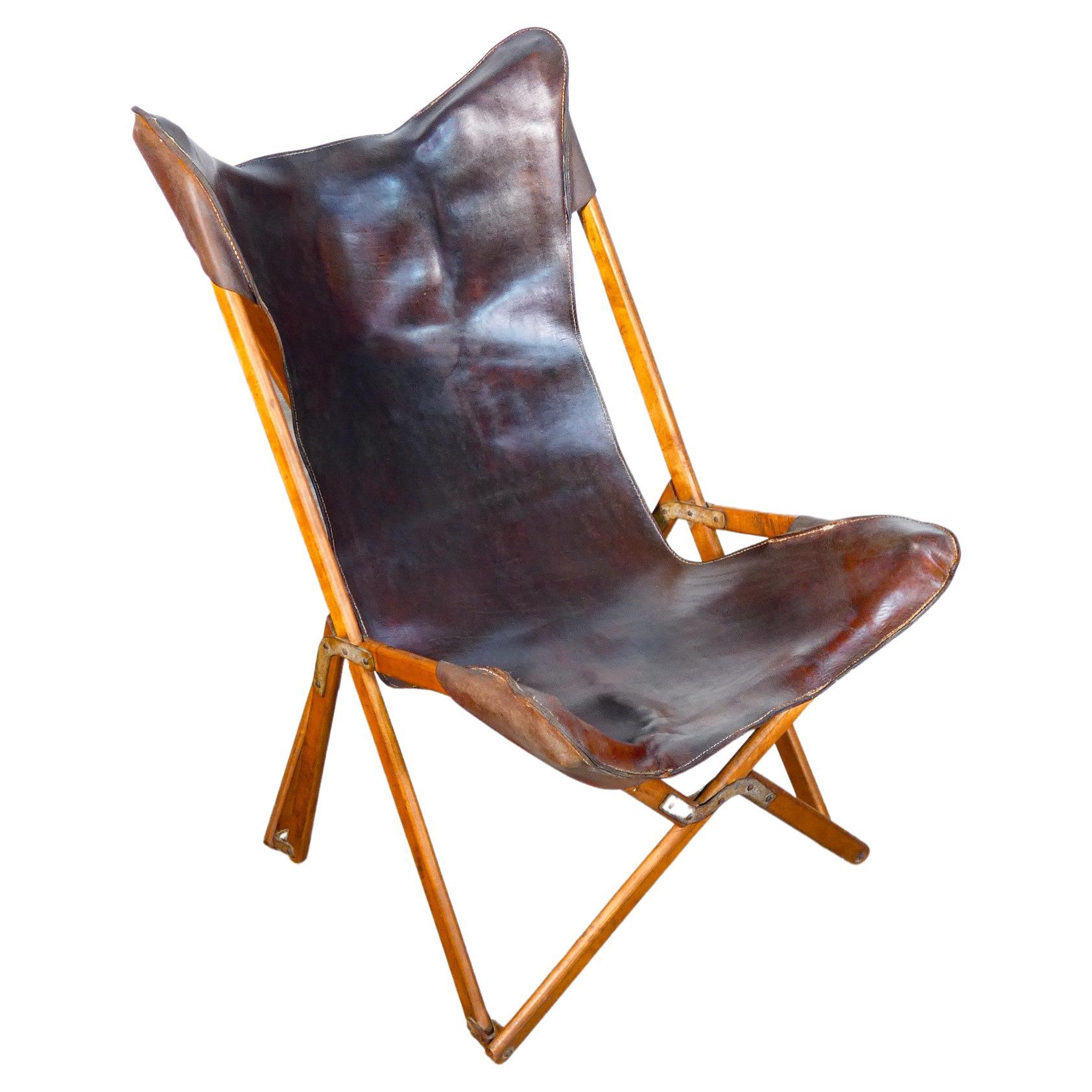 Tripolina folding armchair, design Vittoriano VIGANÒ. Italy, 30s For Sale