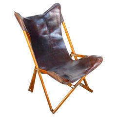Vintage Tripolina folding armchair, design Vittoriano VIGANÒ. Italy, 30s