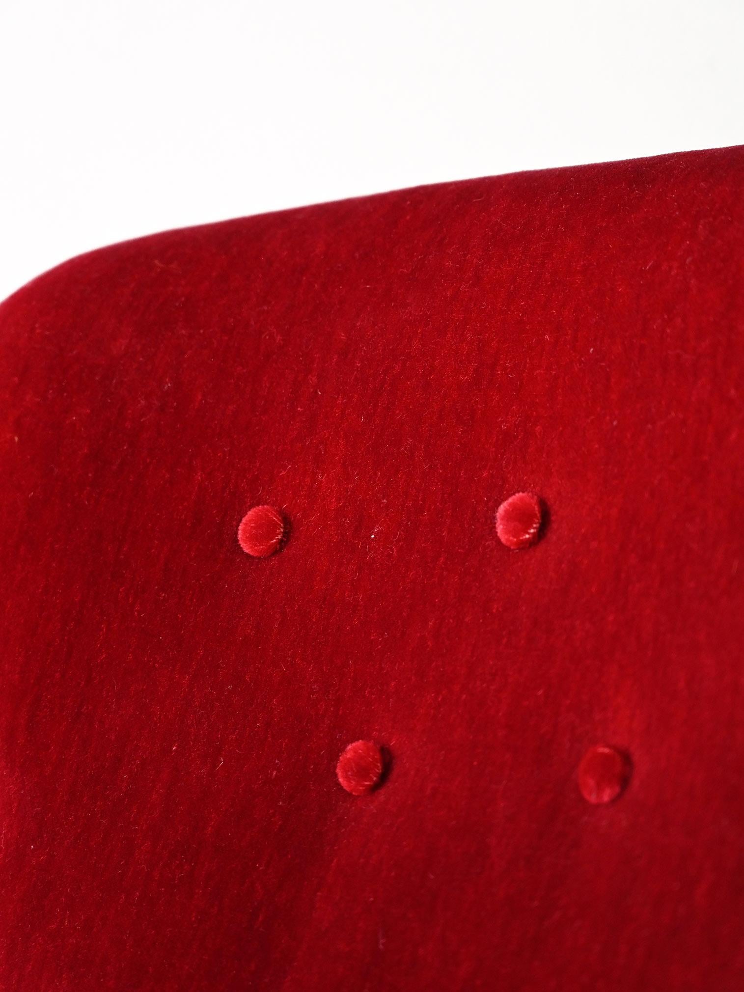 Fabric Red velvet armchair For Sale