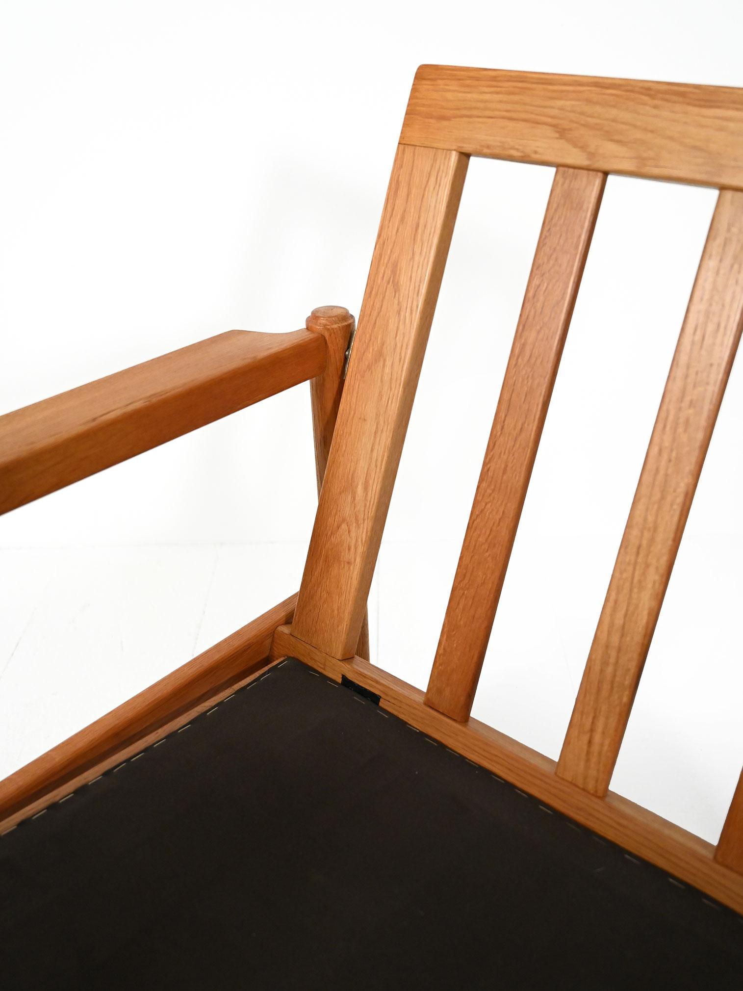 Poltrona escandinava in rovere anni 50/60 en venta 3