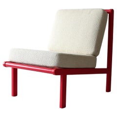 Poltrona scandinava rosso ciliegia vintage