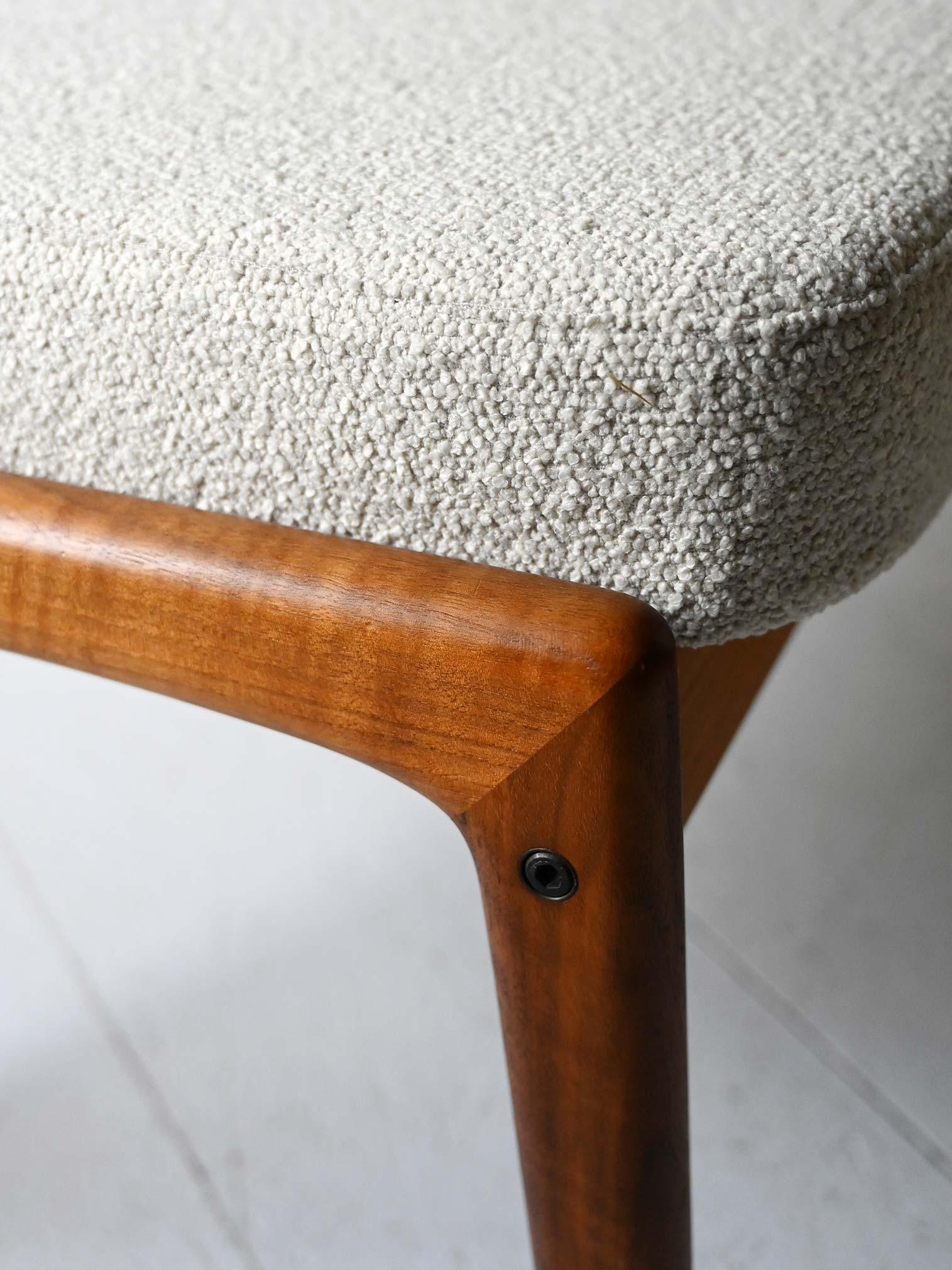 Poltrona scandinava vintage con pouf 2