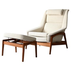 Skandinavischer Vintage-Sessel mit Ottomane