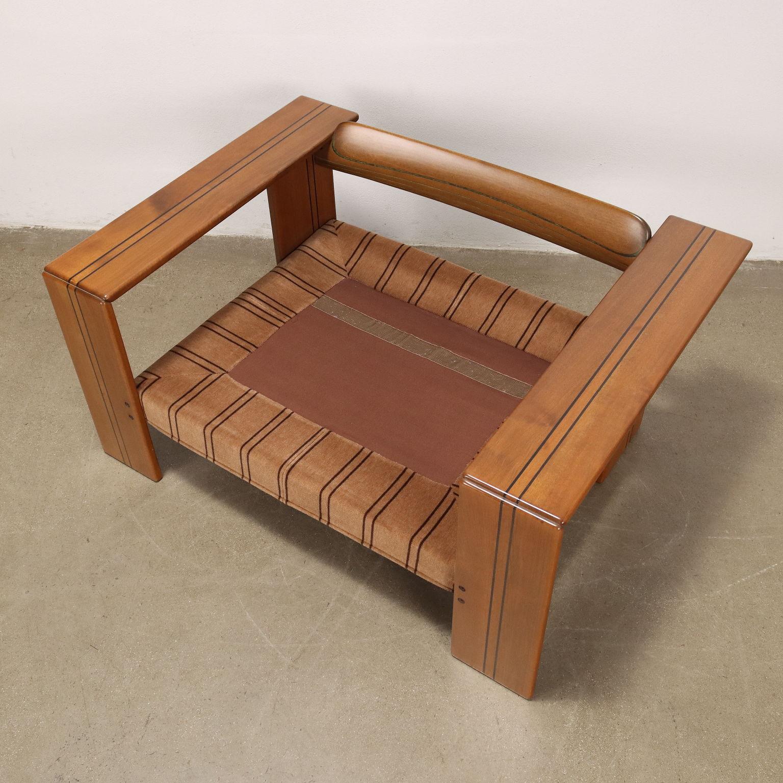 Wood Poltrona serie 'Artona' Afra & Tobia Scarpa per Maxalto anni 70