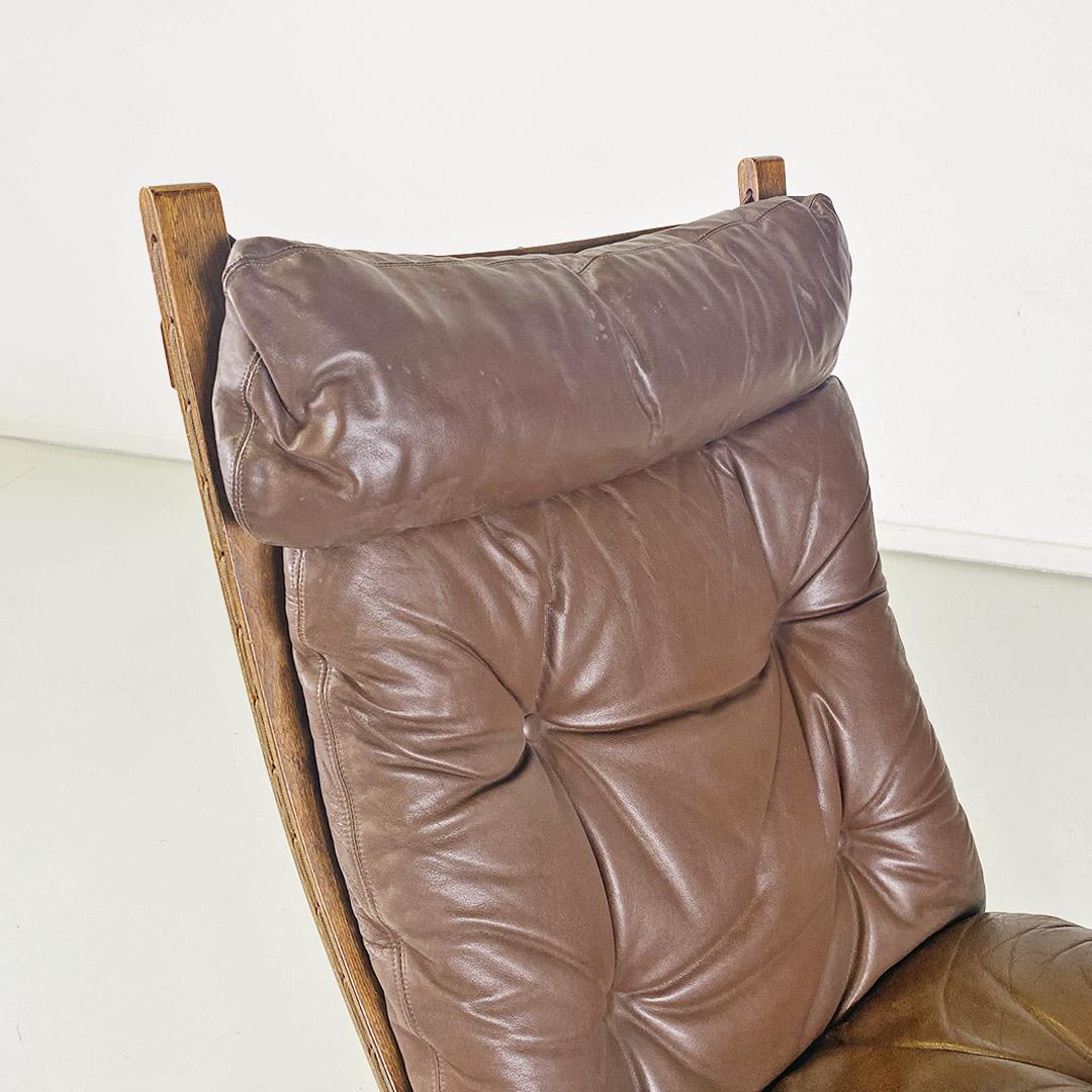 Siesta-Sessel aus Holz und Leder von Ingmar Relling für Westnofa Vestlandske 1970 im Angebot 4