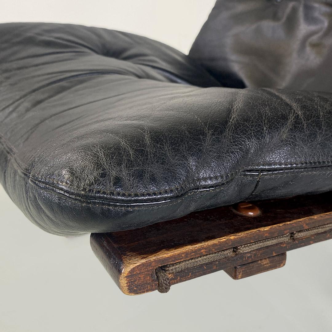 Wood and leather Siesta armchair by Ingmar Relling for Westnofa Vestlandske 1970 For Sale 3