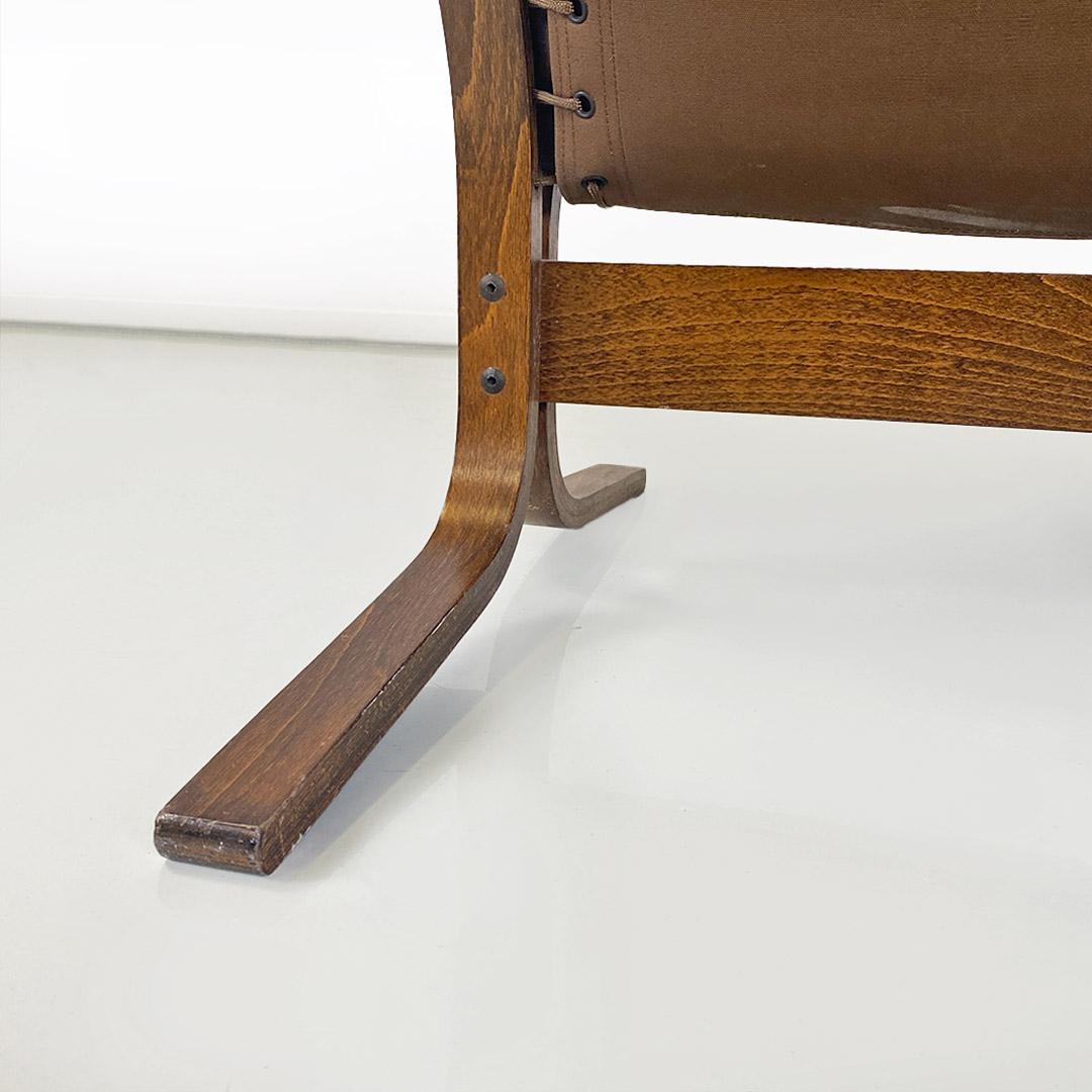 Siesta armchair in wood and leather by Ingmar Relling for Westnofa Vestlandske 1970 For Sale 6