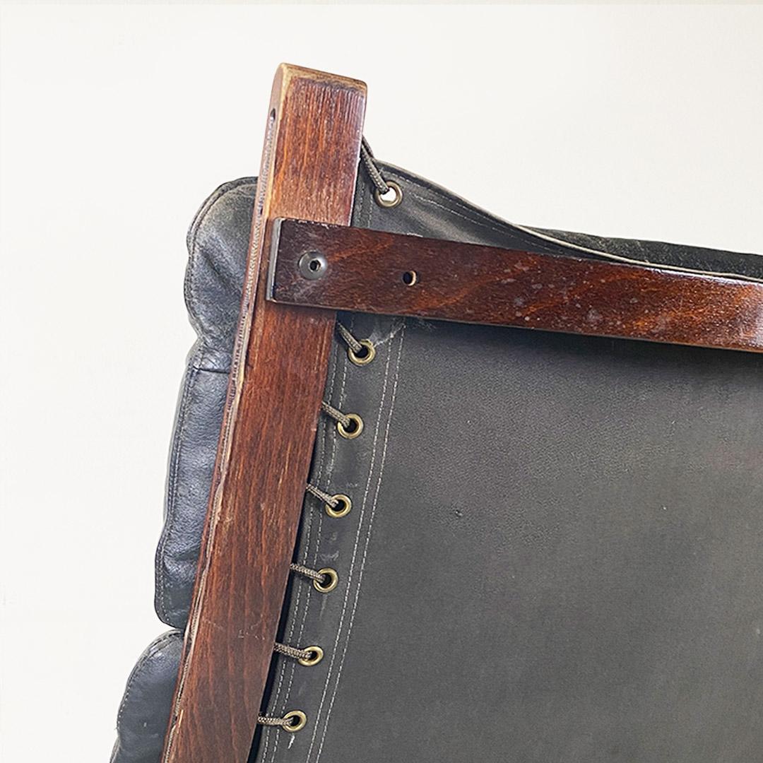 Wood and leather Siesta armchair by Ingmar Relling for Westnofa Vestlandske 1970 For Sale 6