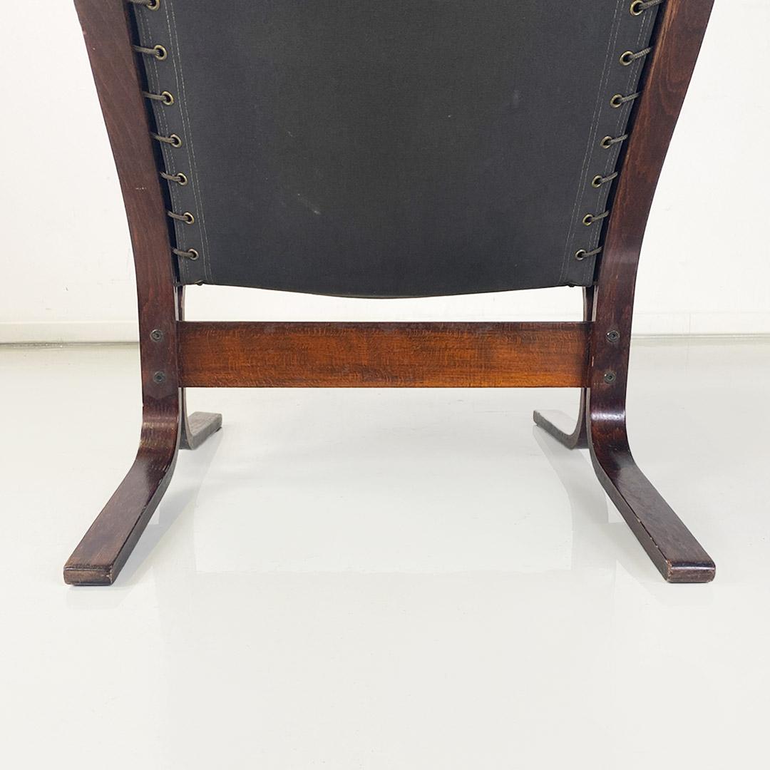 Siesta armchair in wood and leather by Ingmar Relling for Westnofa Vestlandske 1970 For Sale 8