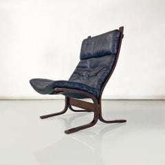 Wood and leather Siesta armchair by Ingmar Relling for Westnofa Vestlandske 1970