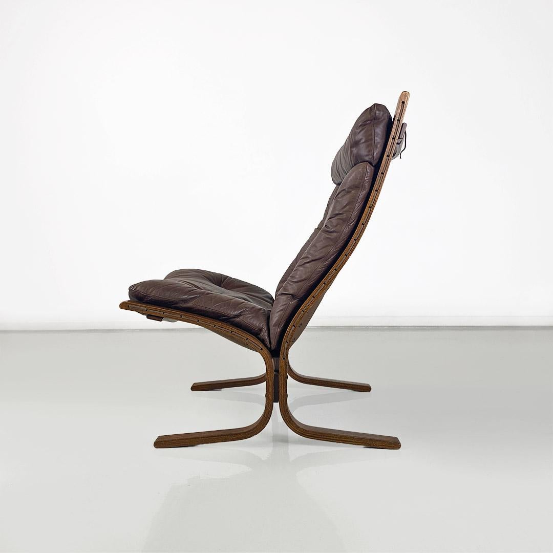 Norwegian Wood and leather Siesta armchair by Ingmar Relling for Westnofa Vestlandske 1970