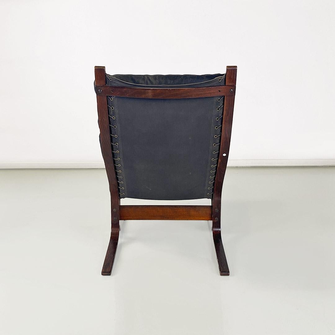 Siesta-Sessel aus Holz und Leder von Ingmar Relling für Westnofa Vestlandske 1970 im Angebot 2