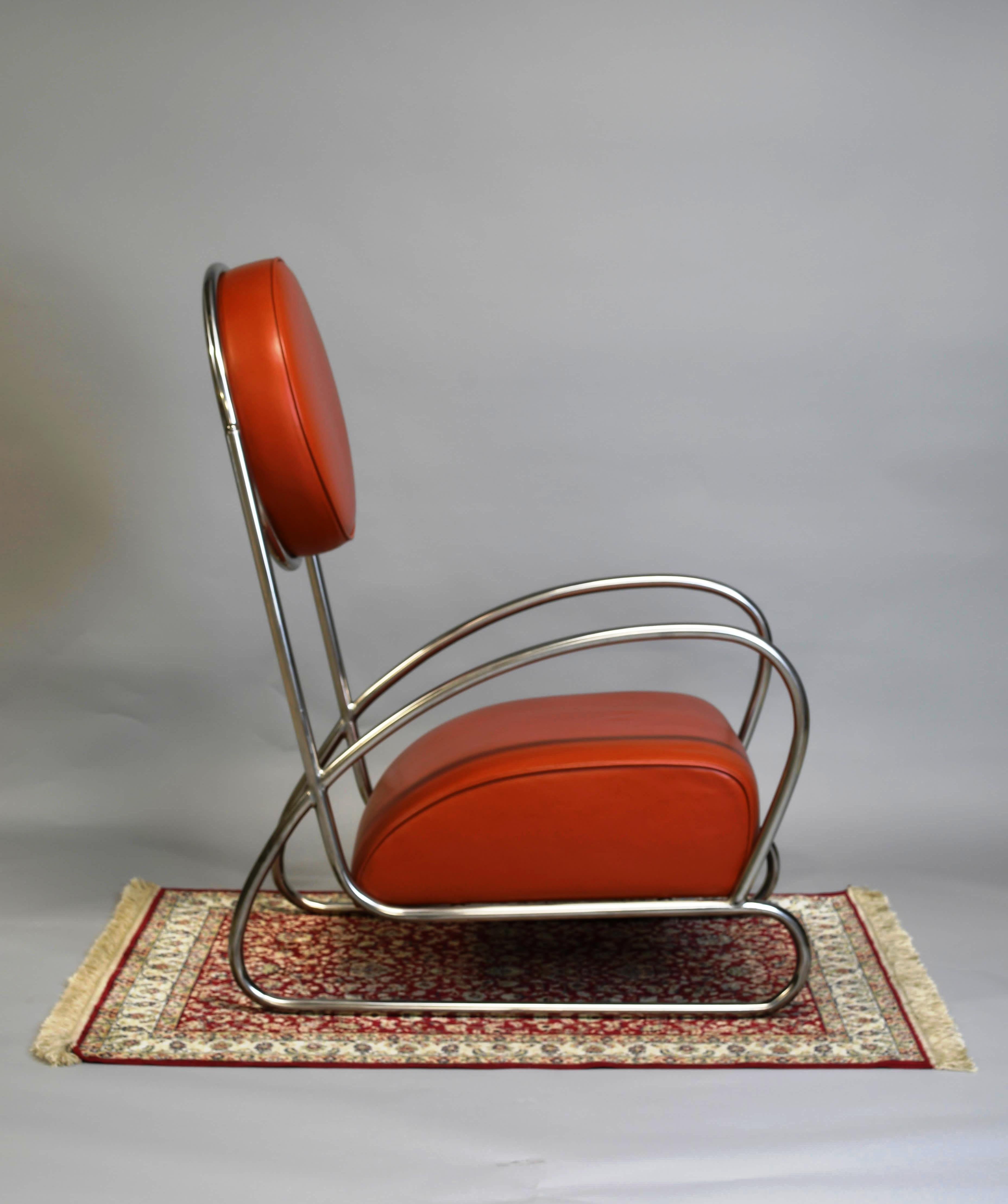 Art Deco art deco style tubular armchair For Sale
