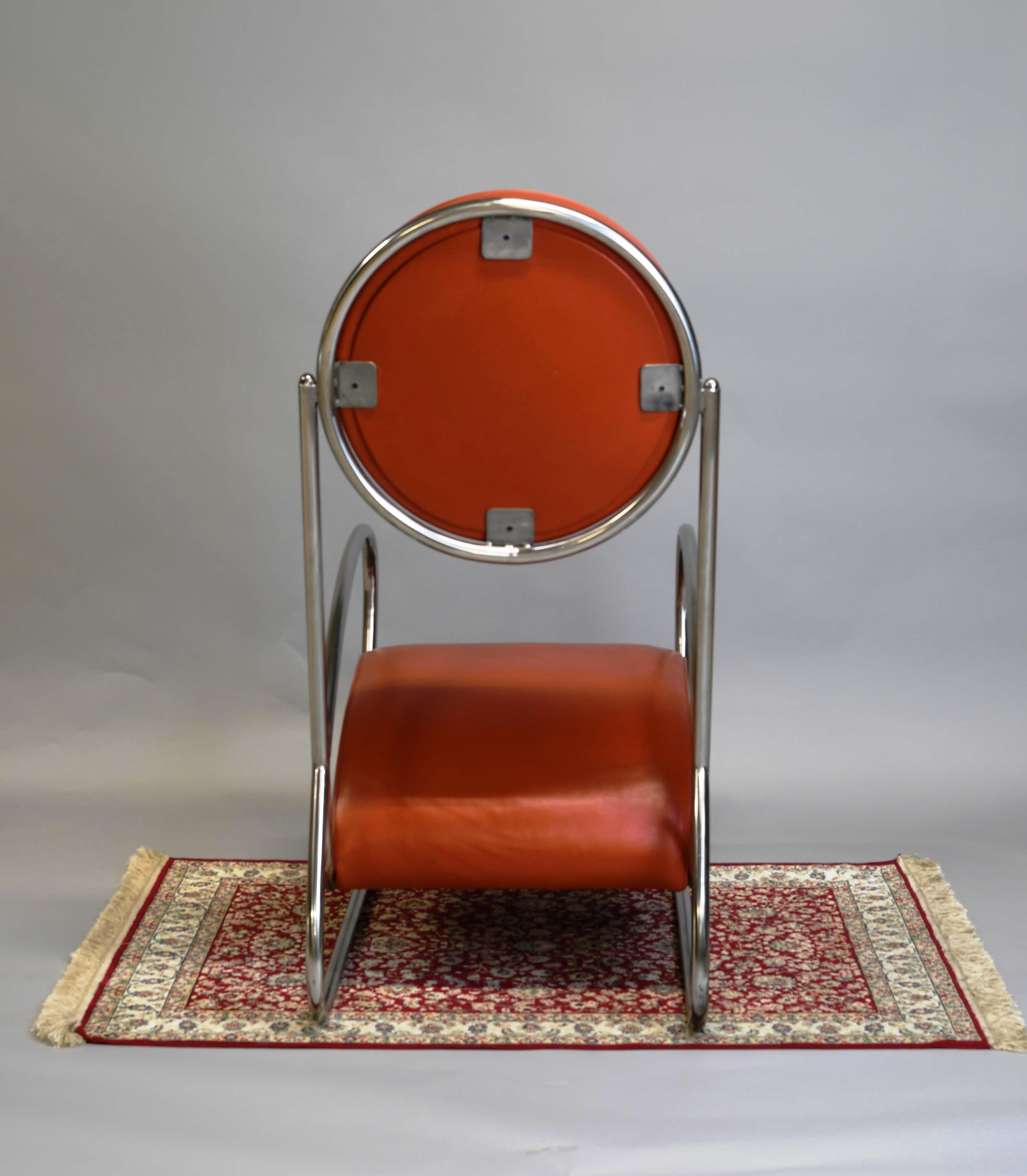 Metalwork art deco style tubular armchair For Sale