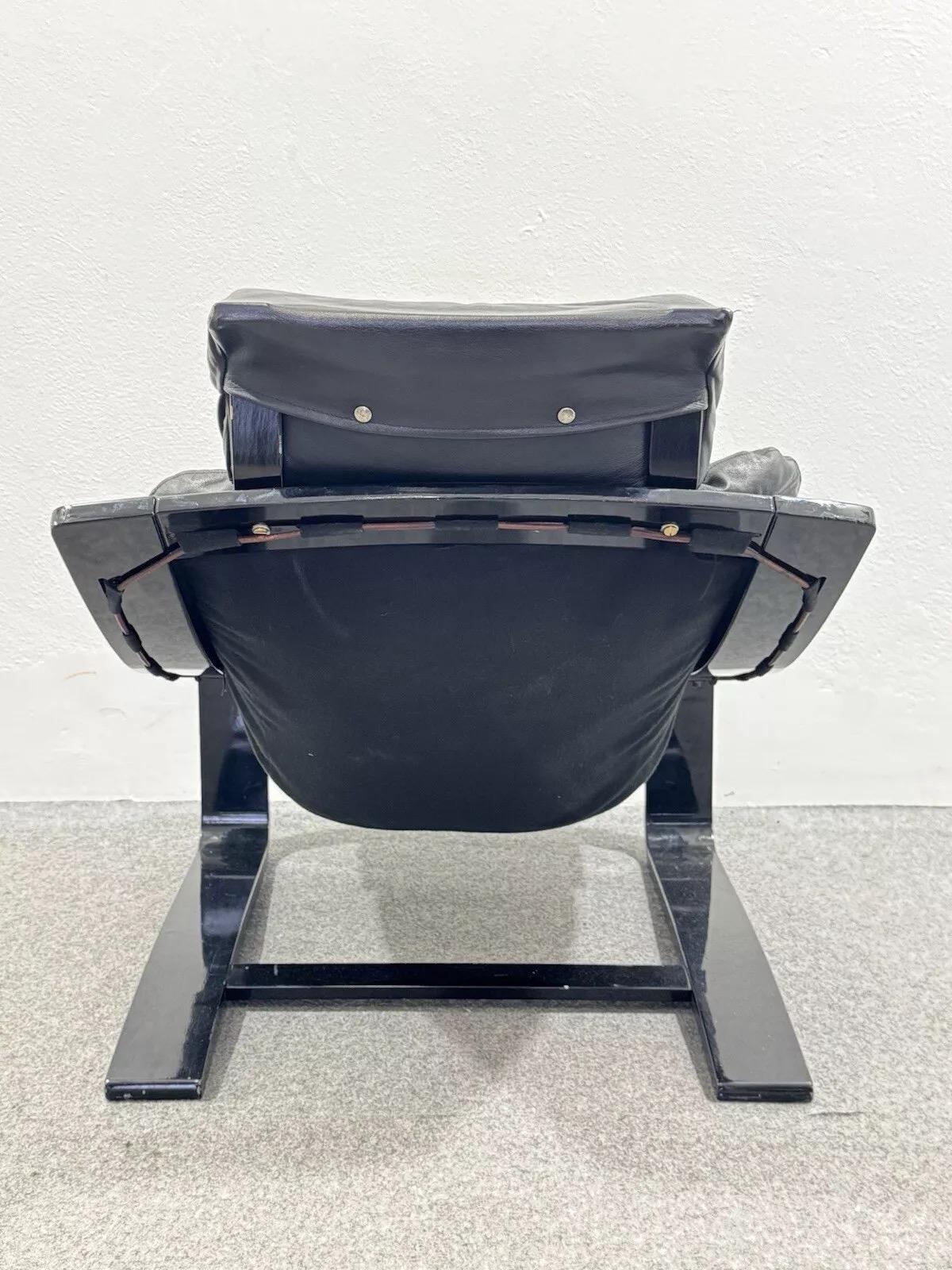 Swedish kroken armchair Black Åke Fribytter Nelo MÖbel 1970 For Sale 1