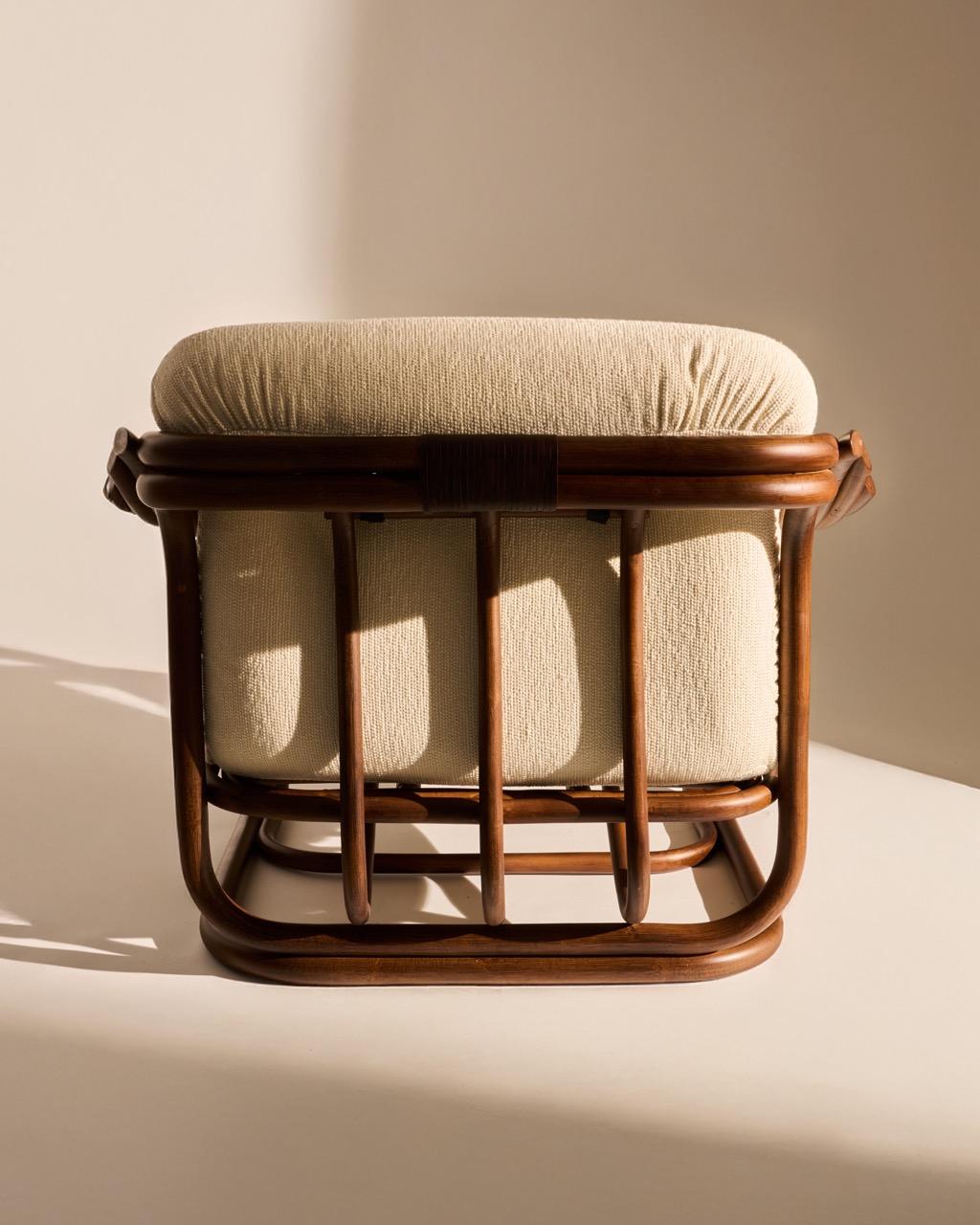 Poltrona Tria Lounge Chair in Rattan by Carlo de Carli for GUBI en venta 6