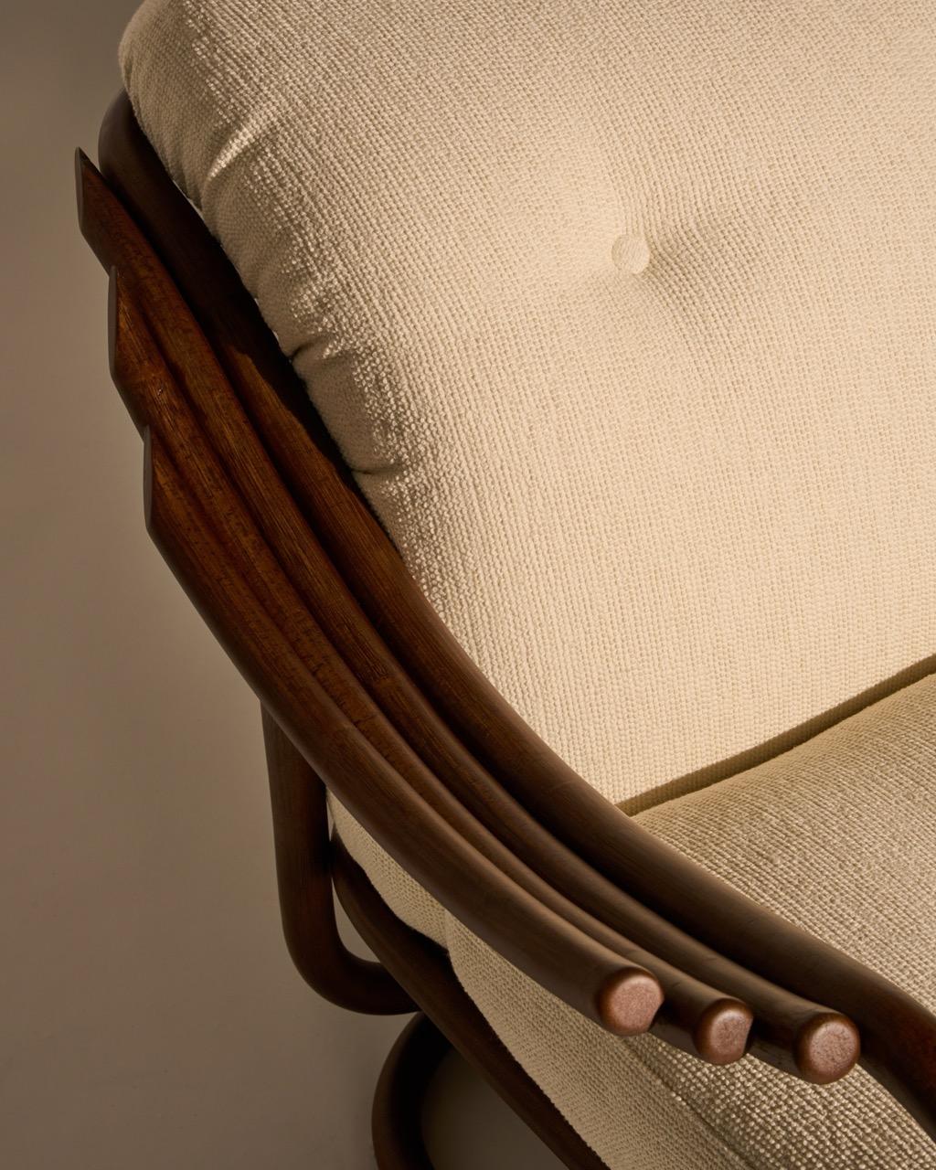 Poltrona Tria Lounge Chair in Rattan by Carlo de Carli for GUBI en venta 7