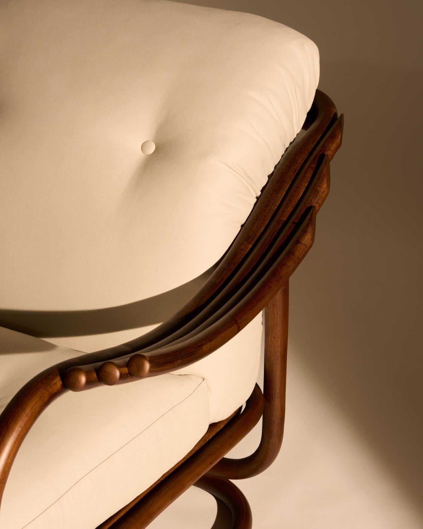 Poltrona Tria Lounge Chair in Rattan by Carlo de Carli for GUBI en venta 8