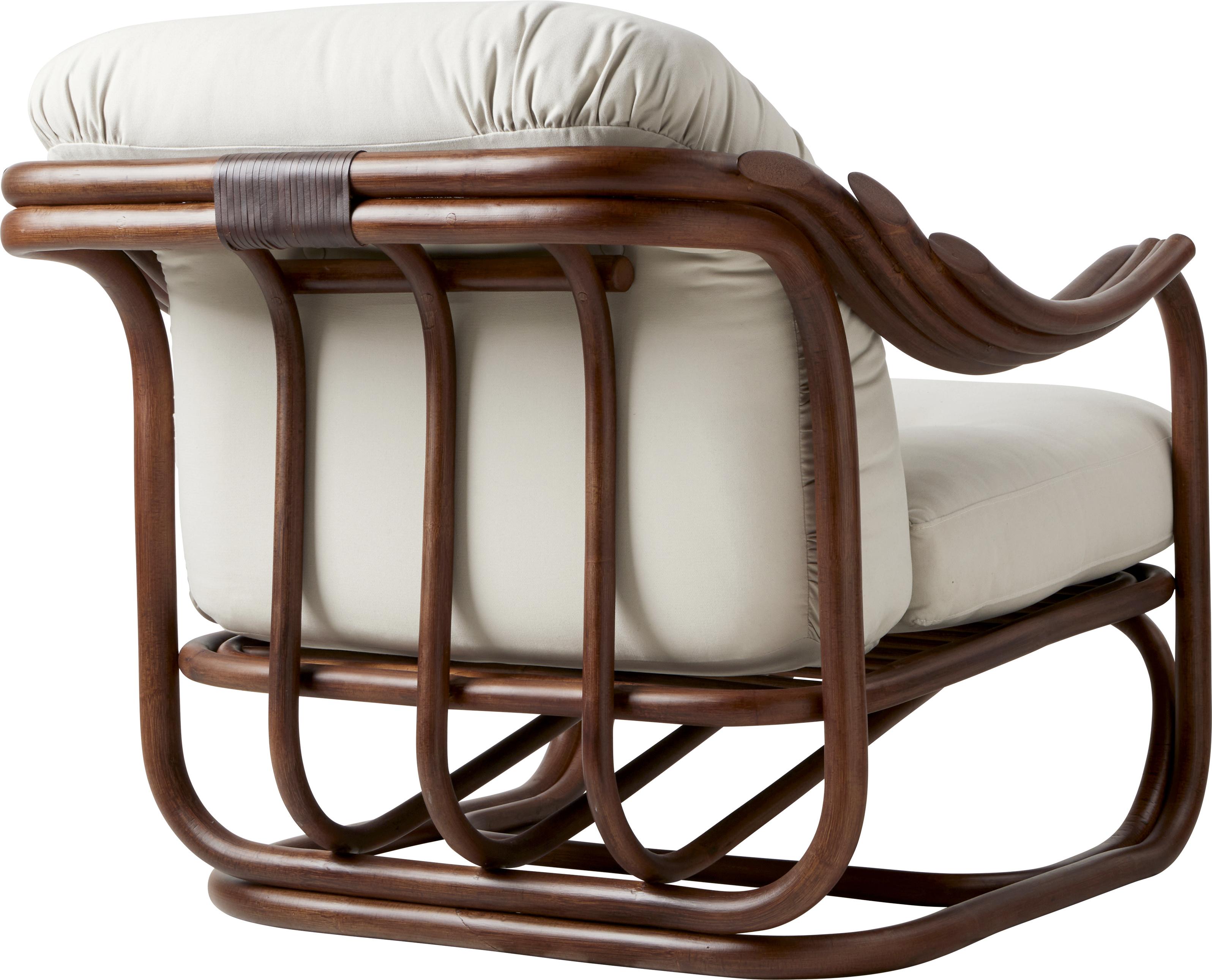 Poltrona Tria Lounge Chair in Rattan by Carlo de Carli for GUBI en venta 13