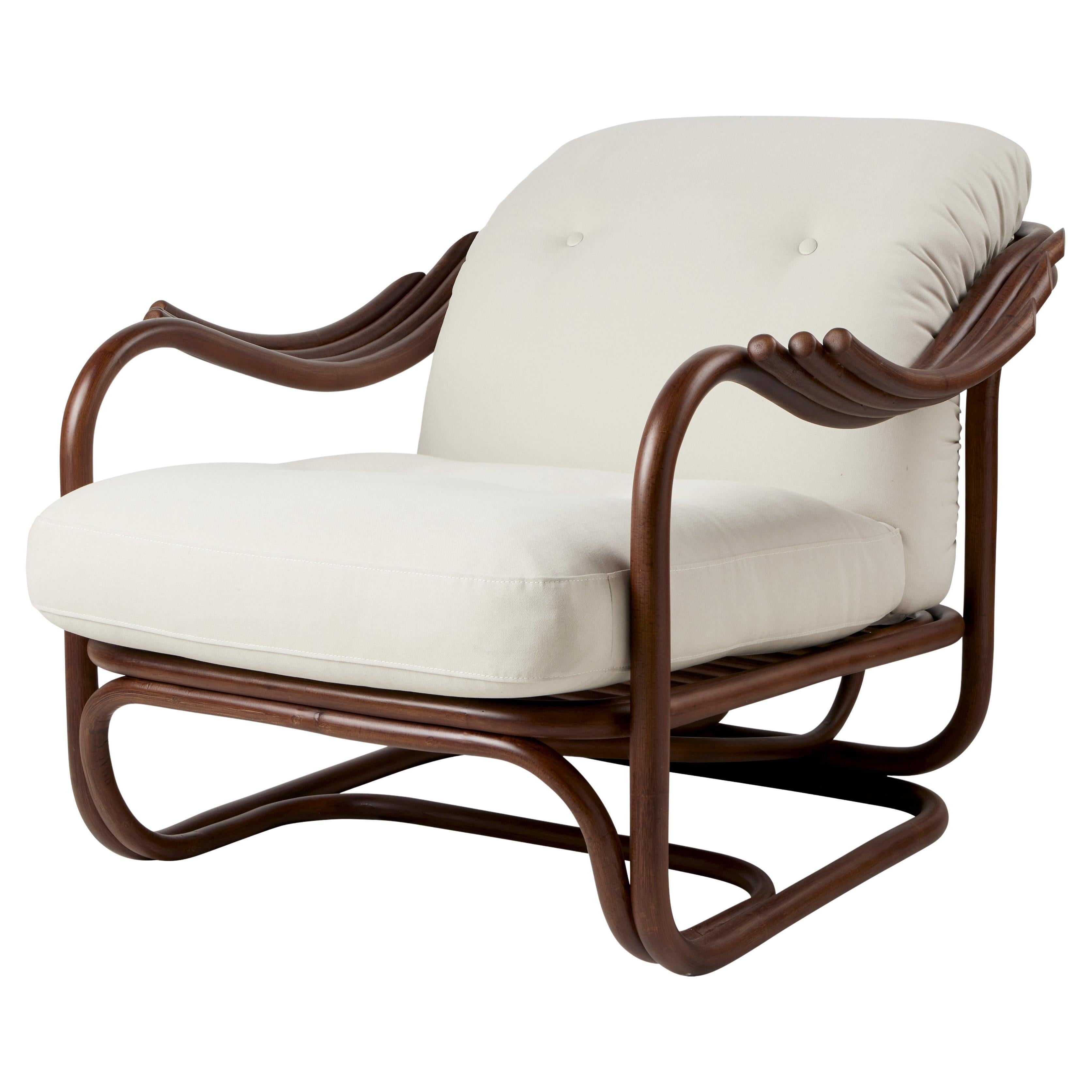 Poltrona Tria Lounge Chair in Rattan by Carlo de Carli for GUBI en venta