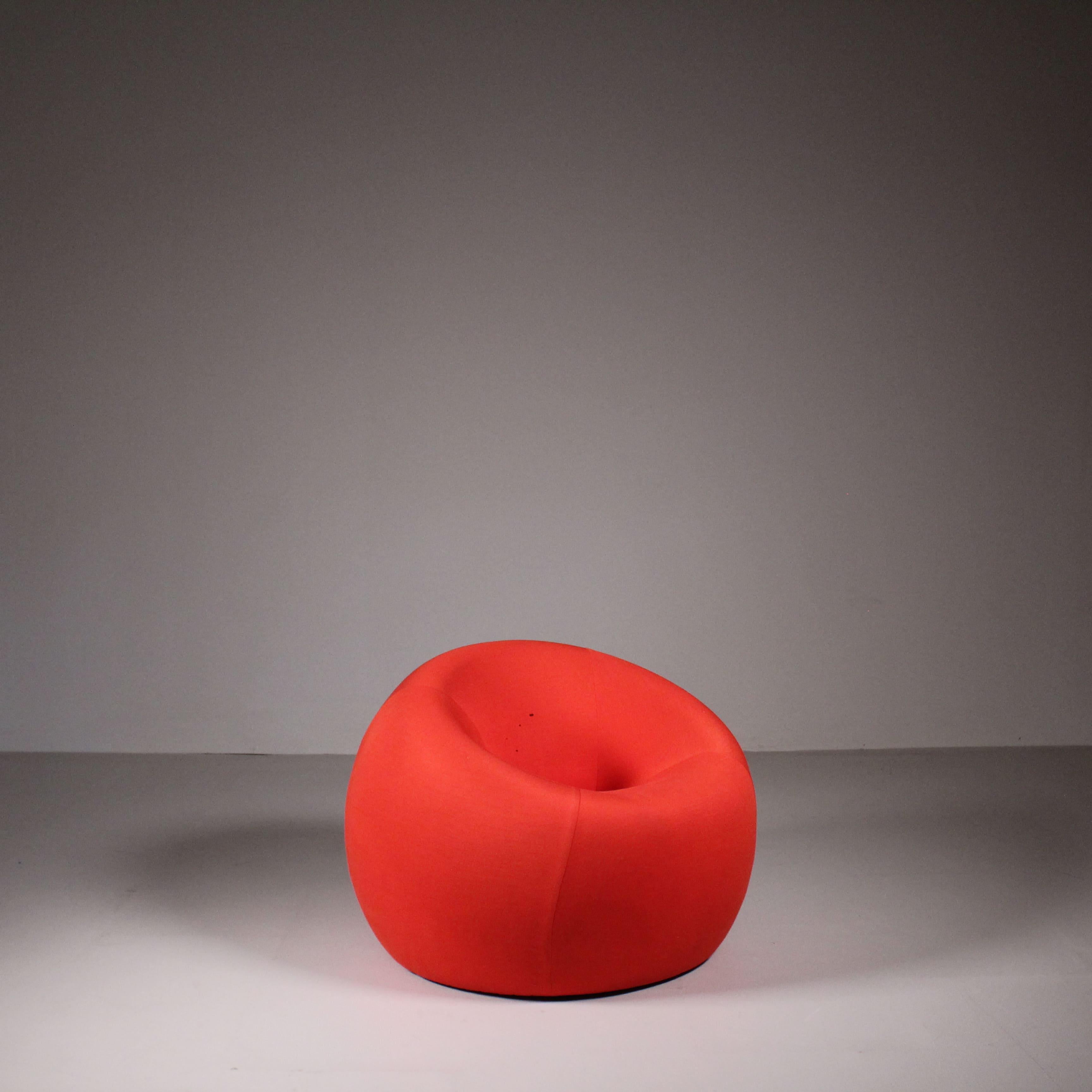 The UP1 Armchair, designed by Gaetano Pesce in 1969 for B&B Italia, represents one of the most significant design icons of the 20th century. This armchair is part of the celebrated UP Series, which revolutionized the concept of seating with its
