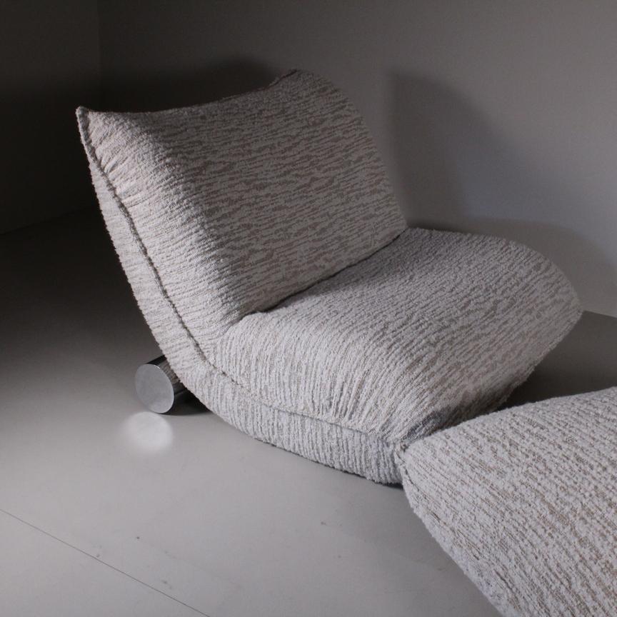 Mid-20th Century Poltrona Valentina, Carla Venosta, Cinova con pouf in vendita