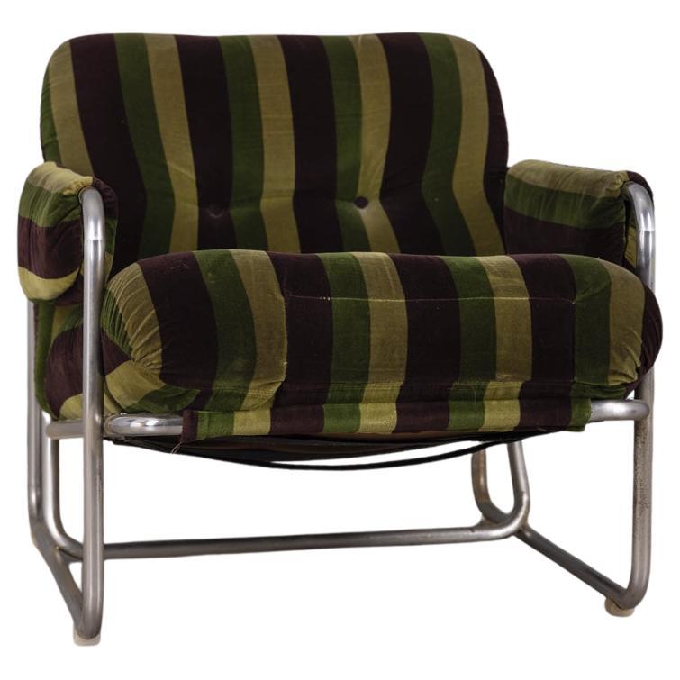 Poltrona vintage anni 70 in velluto design G. Faleschini per Mariani