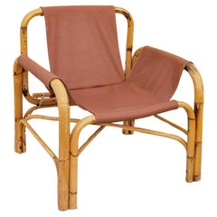Vintage 1960s bamboo ARMCHAIR in the style of Bonacina