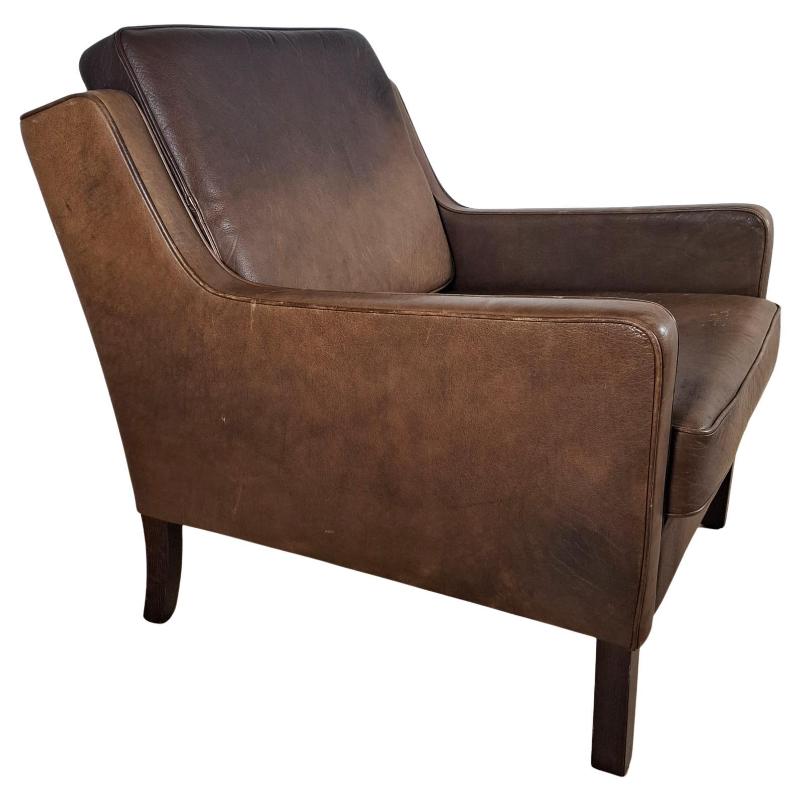 Poltrona Vintage in Pelle – Stile Børge Mogensen, Anni 
60 in vendita