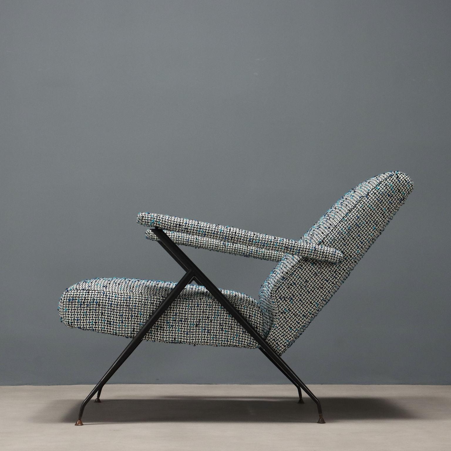 Italian 50s-60s Vintage Recliner Armchair For Sale