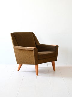 Fauteuil scandinave vintage avec tissu d'origine