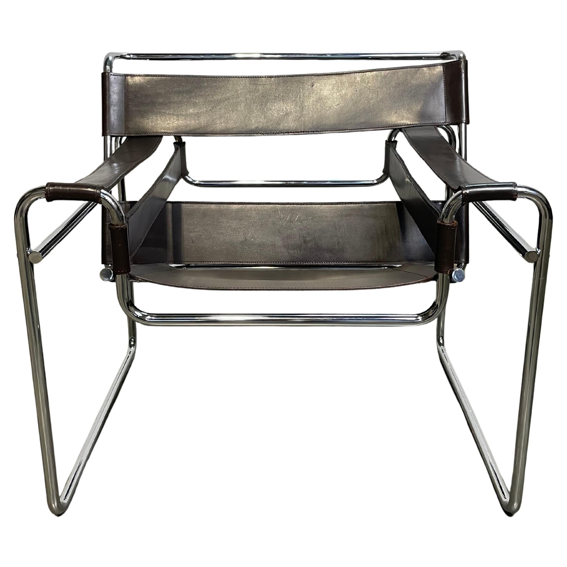 Poltrona wassily in pelle marrone Gavina spa