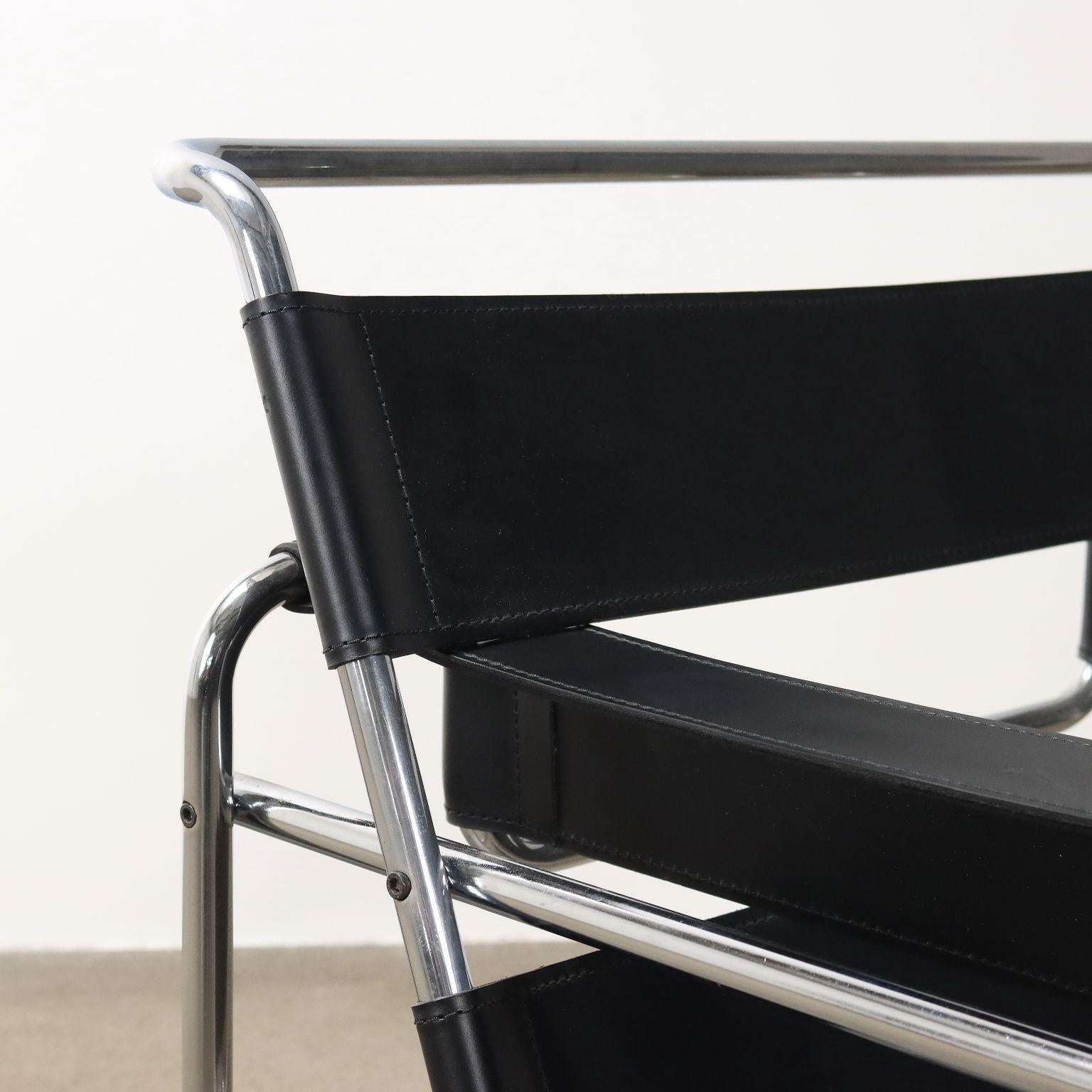 Late 20th Century Marcel Breuer 'Wassily' Armchair for Gavina 1970s For Sale