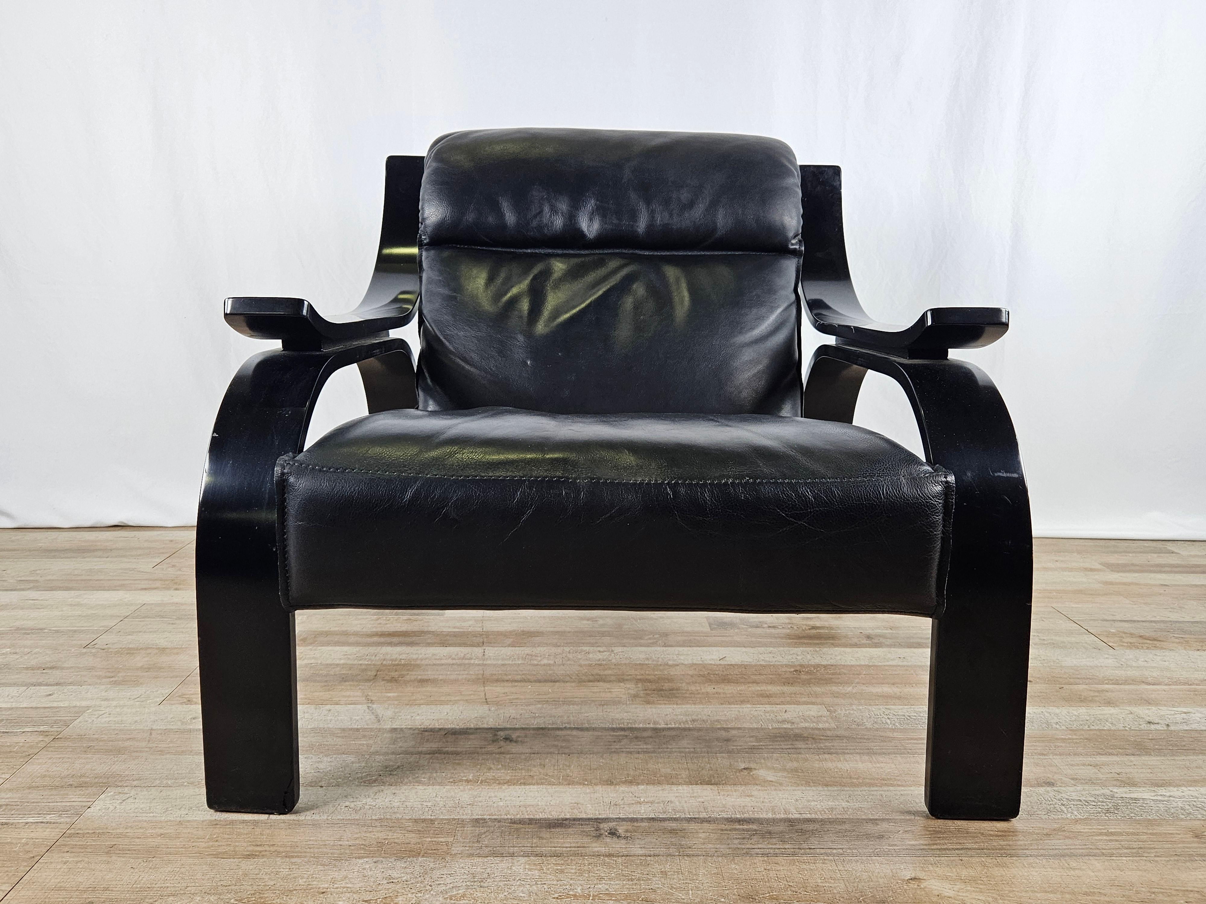 Mid-Century Modern Woodline armchair by Marco Zanuso for Arflex, 1964 For Sale