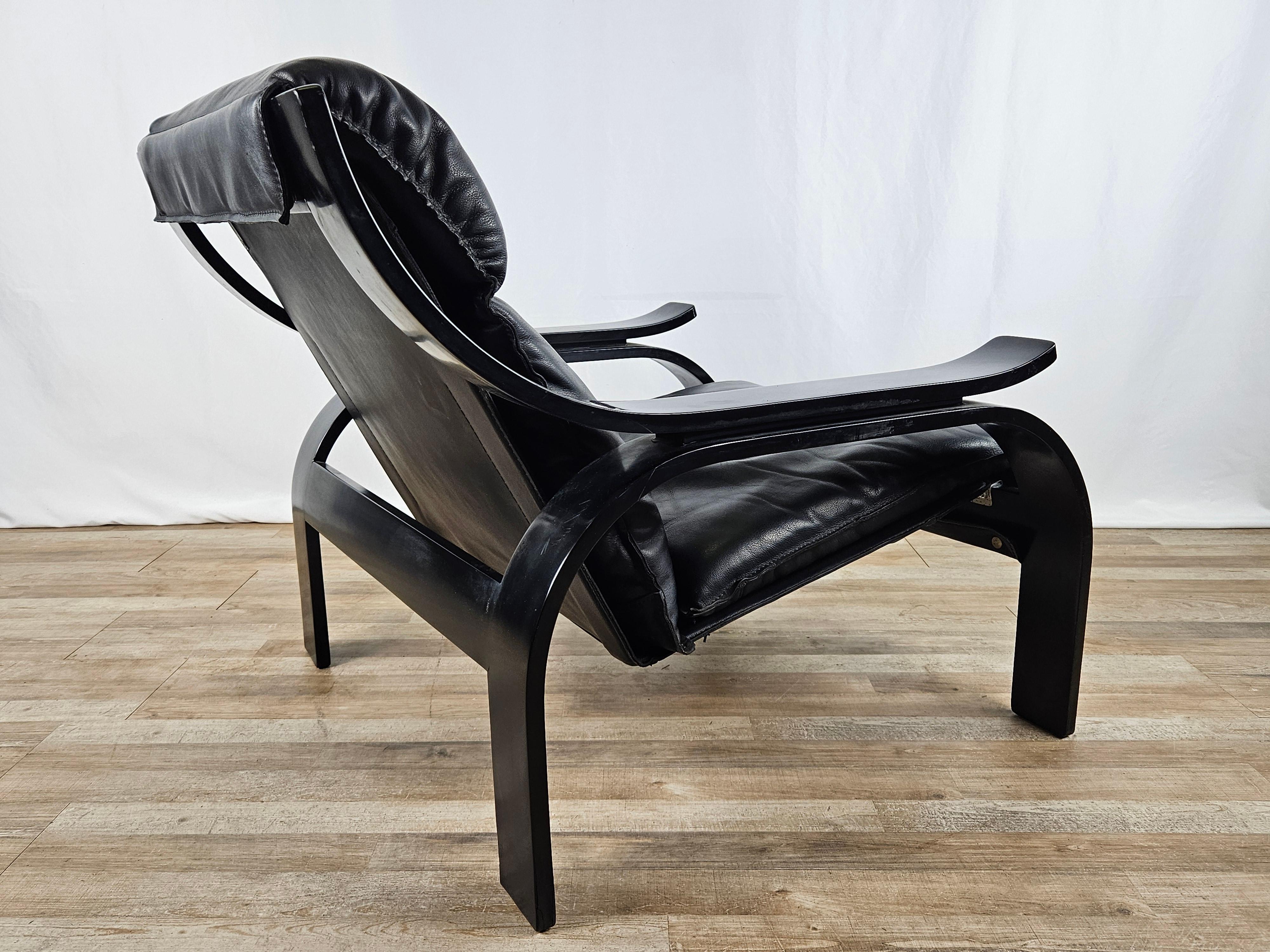 Hide Woodline armchair by Marco Zanuso for Arflex, 1964 For Sale