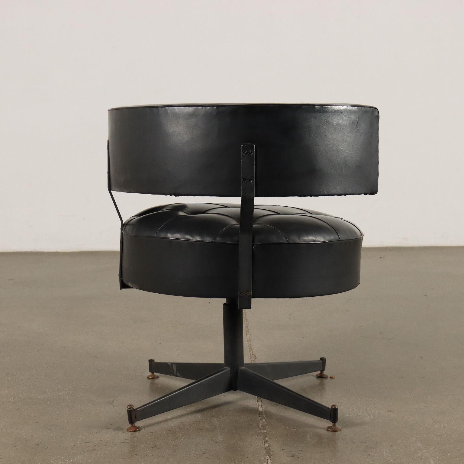 Poltroncina girevole Anni 60 nera en venta 1