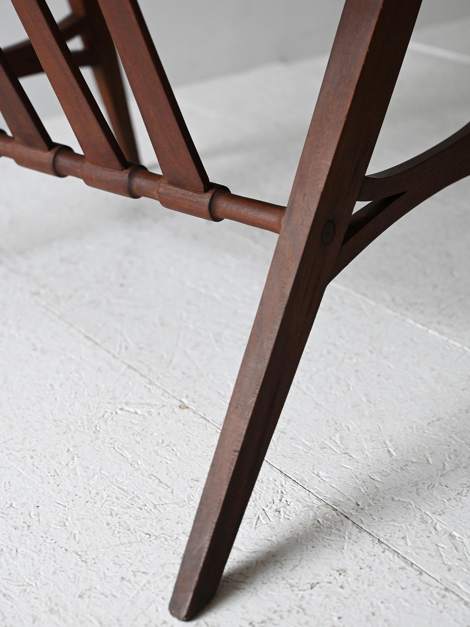 1950s vintage sculptural armchair with carved frame and new upholstery For Sale 3