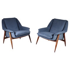 Poltroncine  petrolio mod. 854, Walter Knoll, Cassina