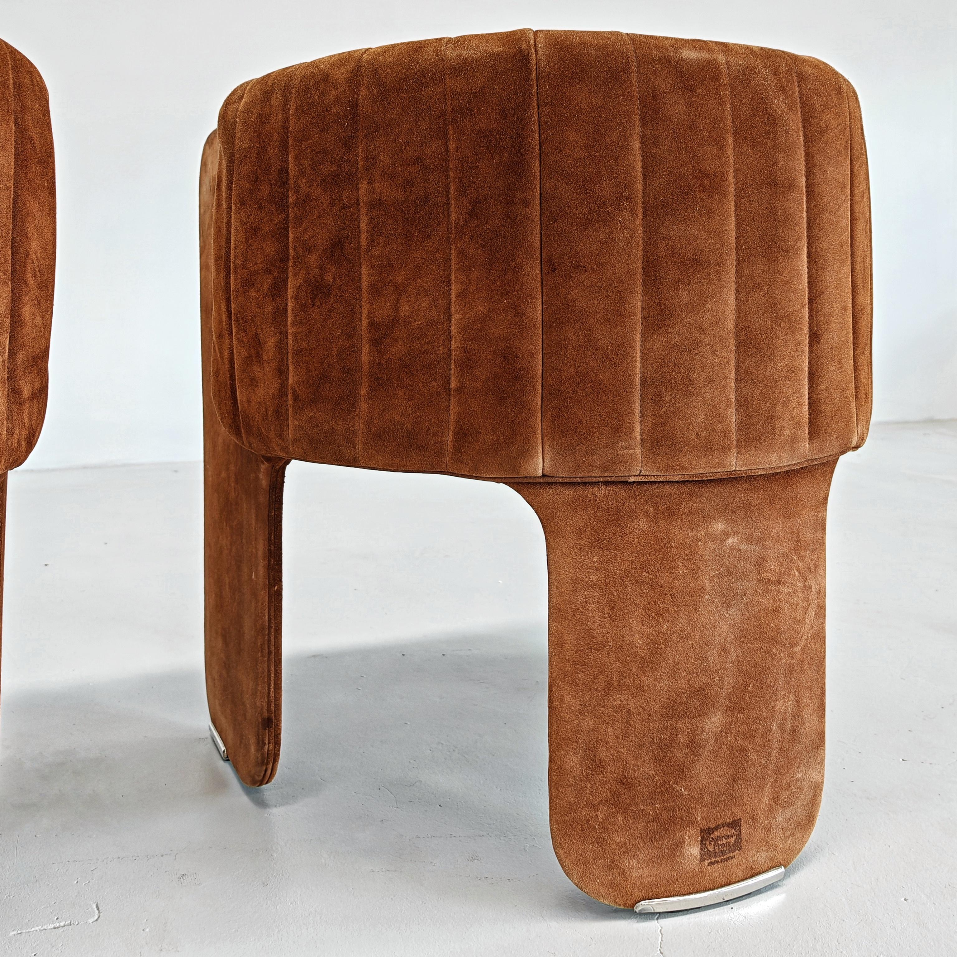 70er Jahre Italienische Sessel aus Wildleder Dinette von L.Massoni für FRAU im Angebot 4