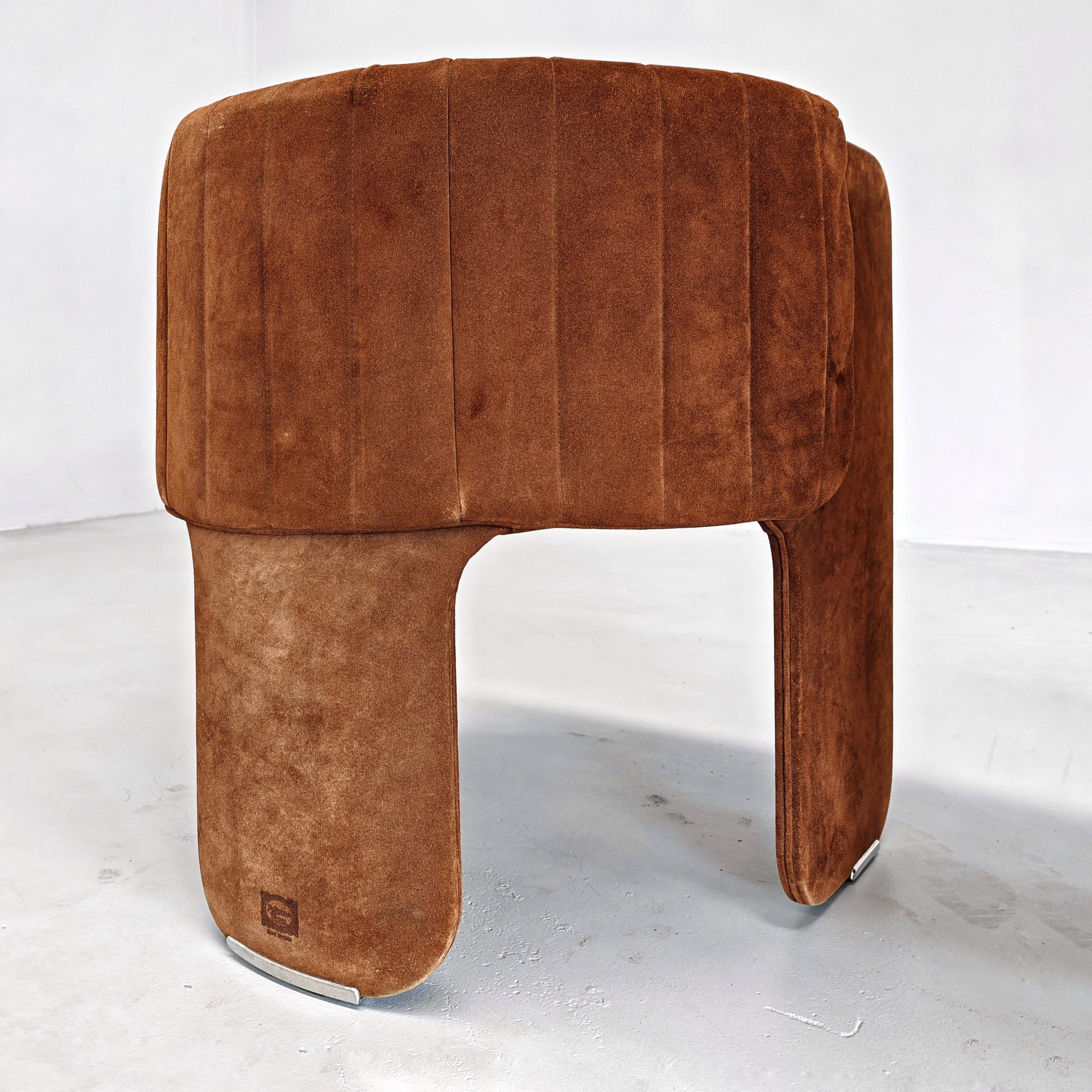 70er Jahre Italienische Sessel aus Wildleder Dinette von L.Massoni für FRAU im Angebot 5