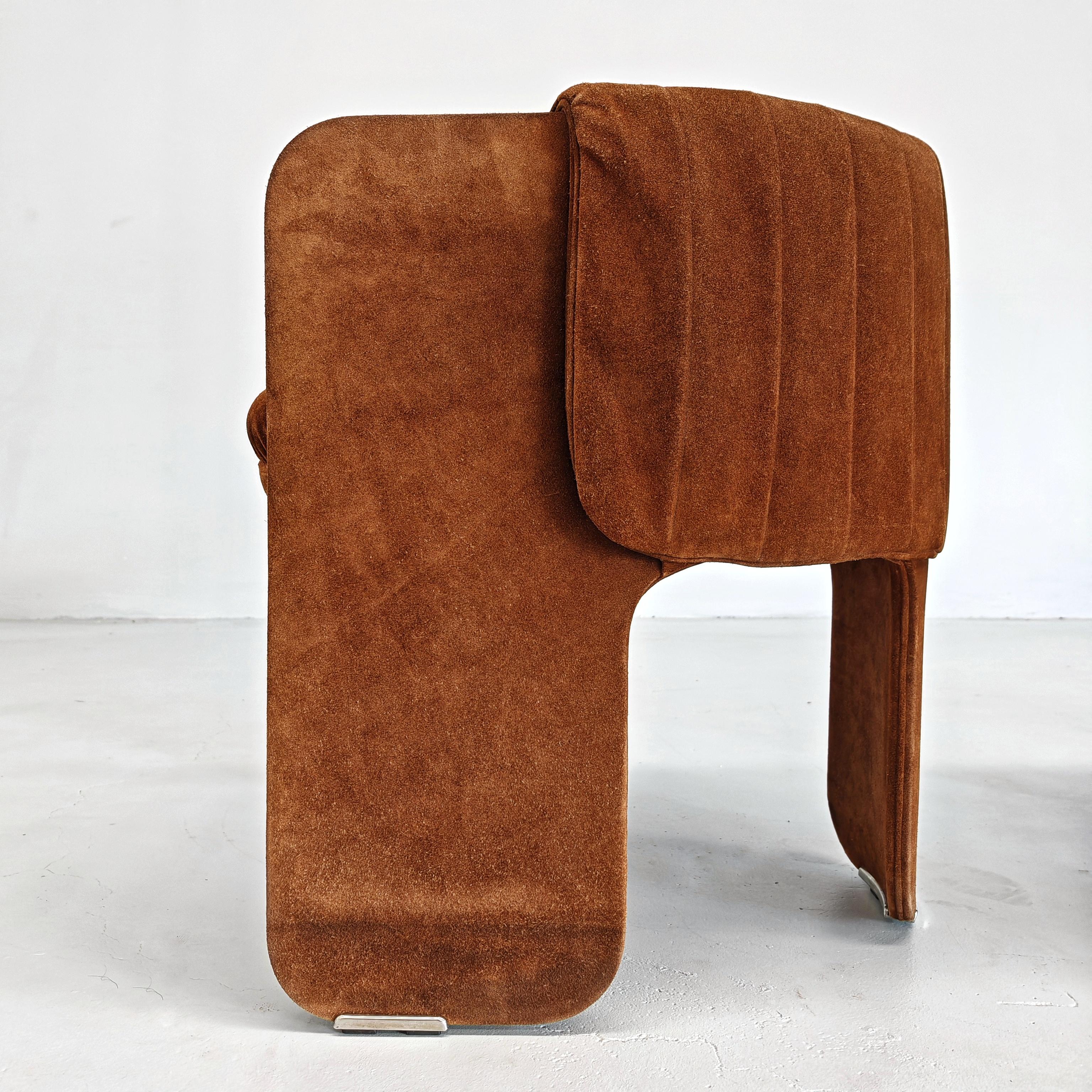 70er Jahre Italienische Sessel aus Wildleder Dinette von L.Massoni für FRAU (20th Century) im Angebot