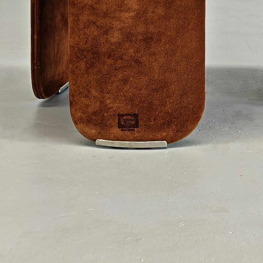 70er Jahre Italienische Sessel aus Wildleder Dinette von L.Massoni für FRAU (Tierleder) im Angebot
