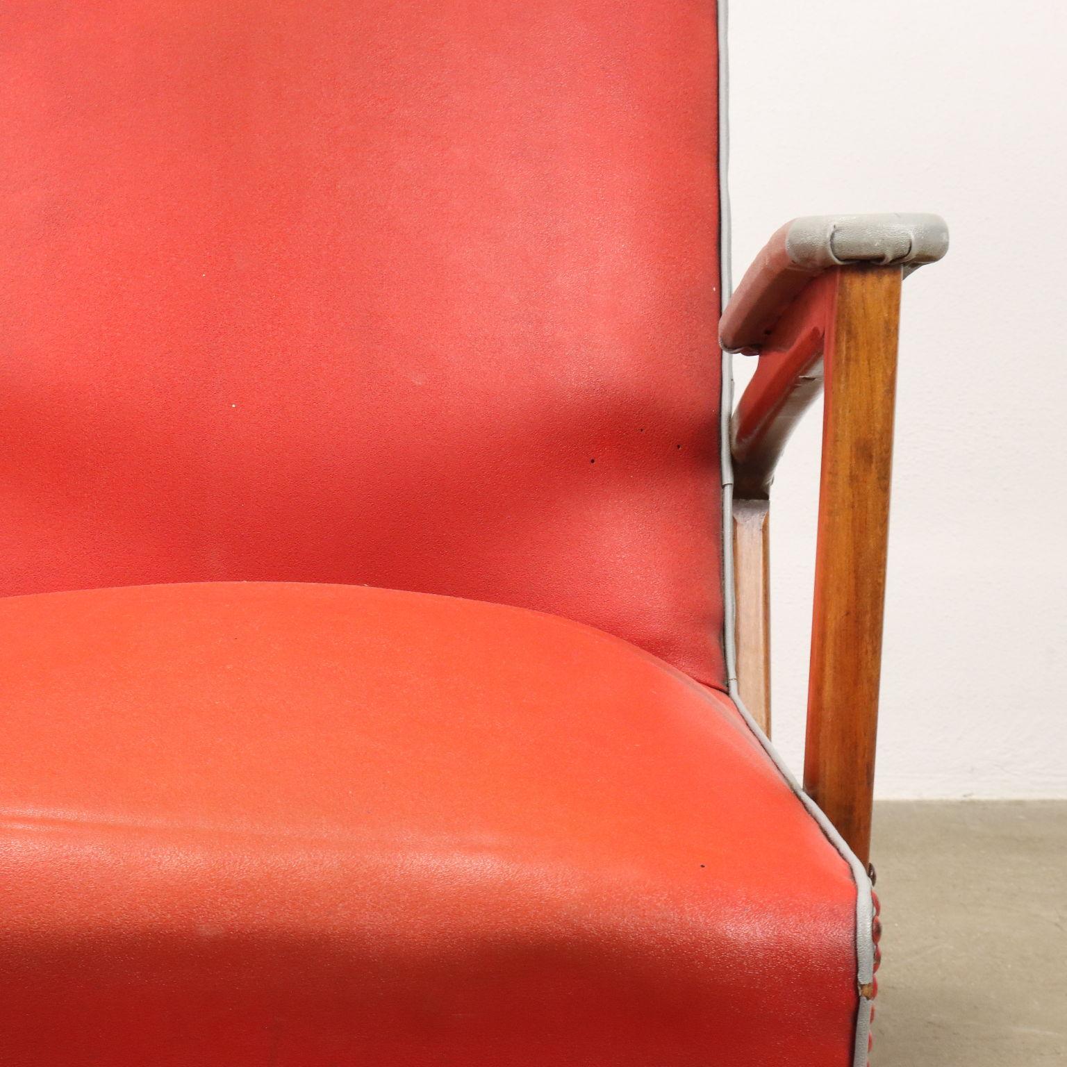 Mid-Century Modern Argentine 50s Red Armchairs For Sale