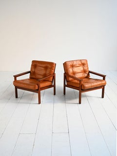 "Capella" armchairs Illum Wikkelsø Denmark 1960s
