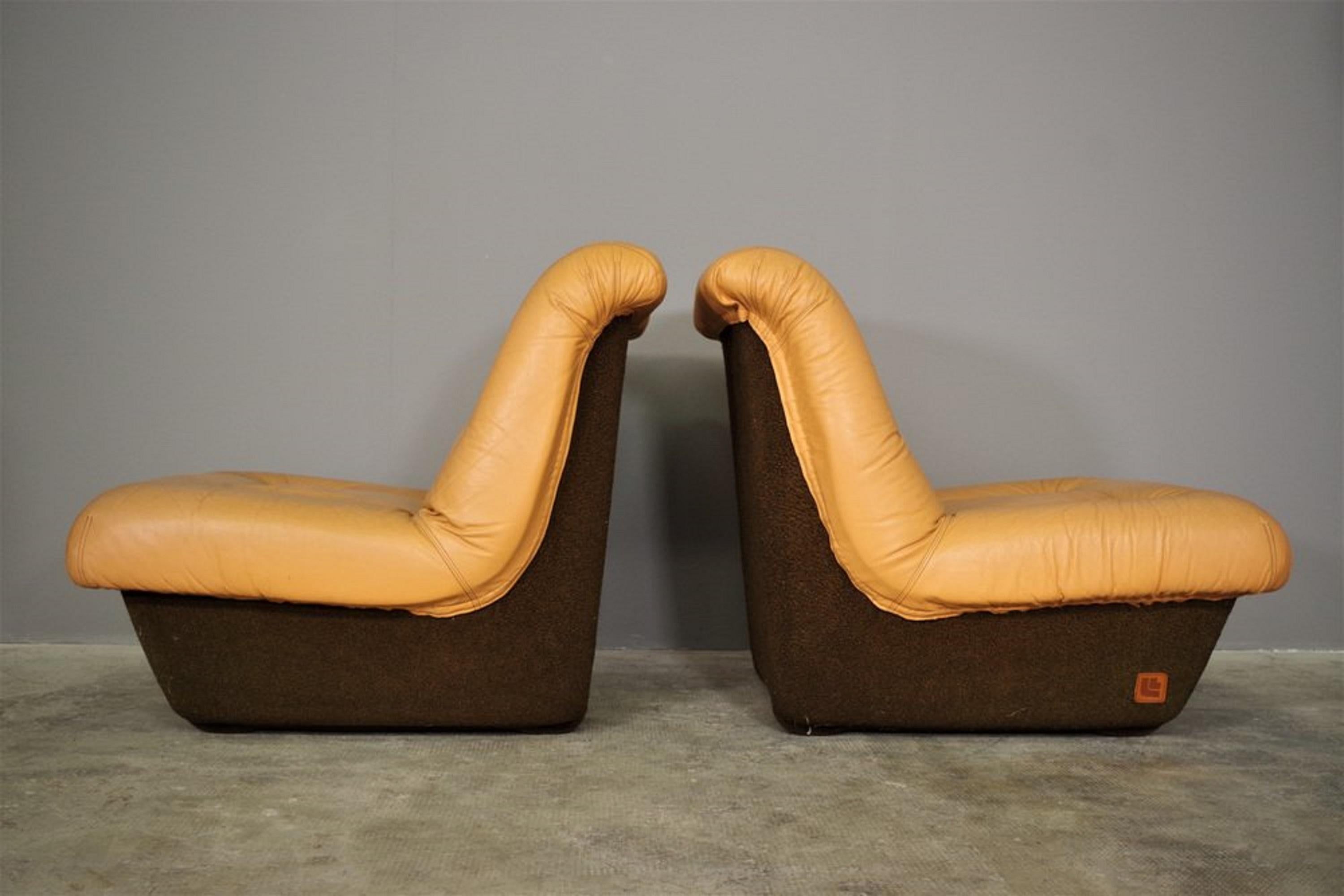 Animal Skin Armchairs by Lev & Lev, 1970s, set of 4 For Sale
