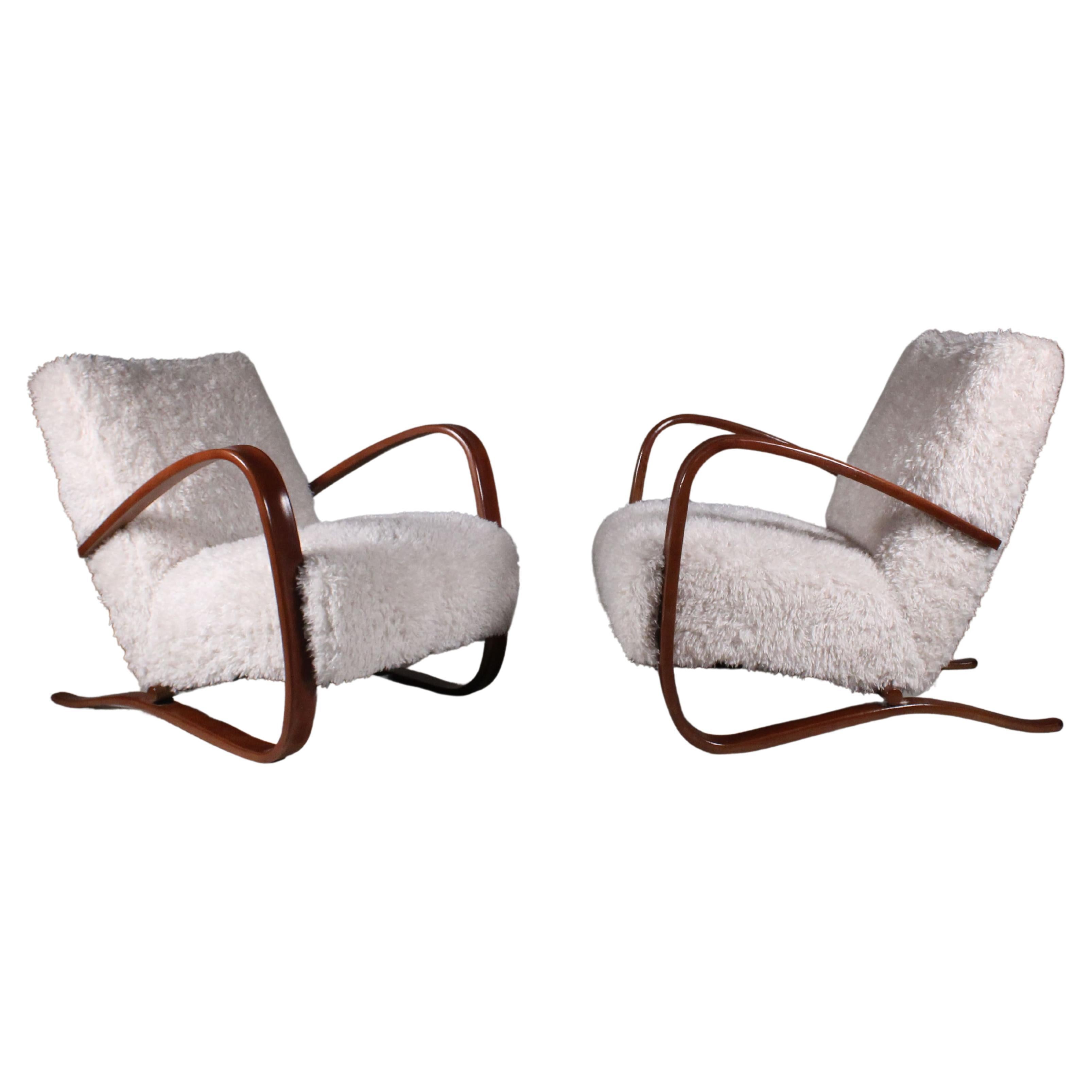 H269 Armchairs by Jindrich Halabala For Sale