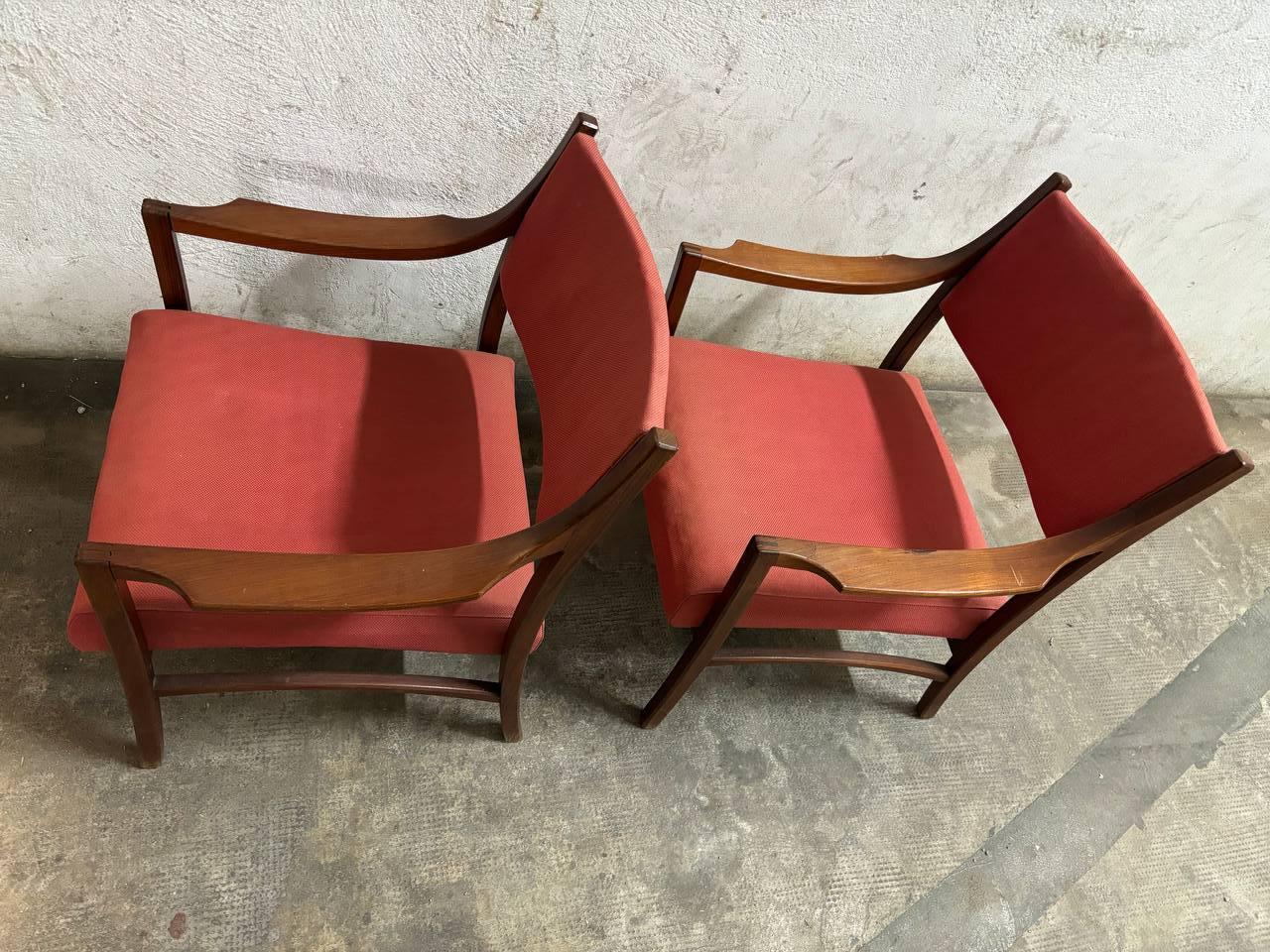 Mid-Century Modern Fauteuils Ico Parisi pour Cassina (Attribué) - Acajou élégant, design du milieu du siècle en vente